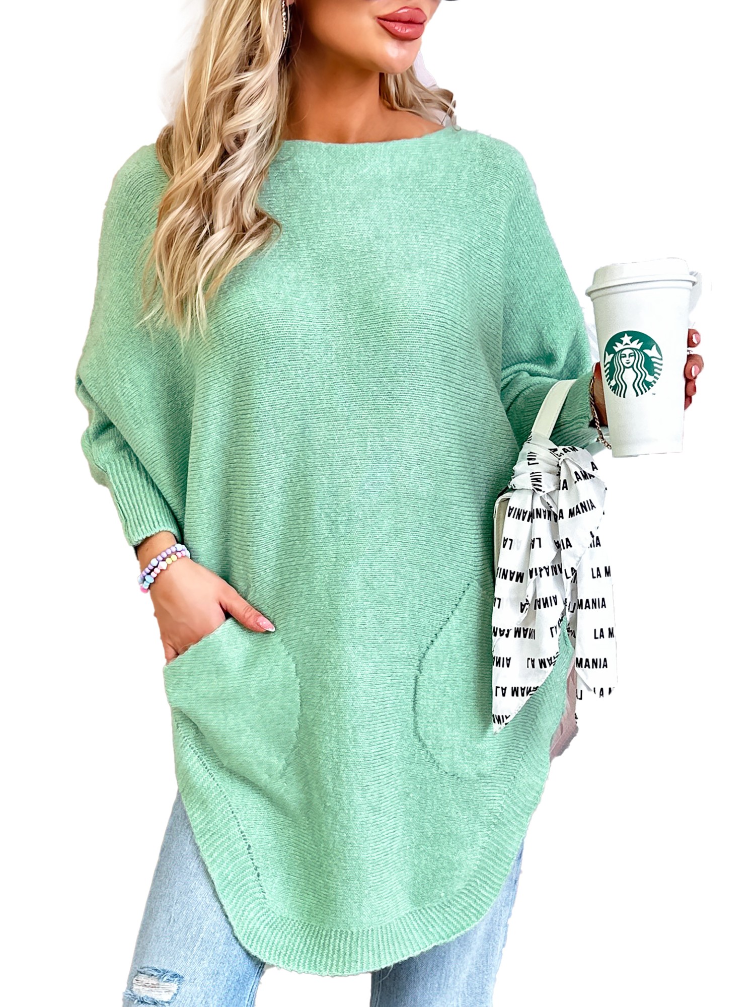Sweter Daris Jasny Miętowy Sweter Daris Jasny Miętowy