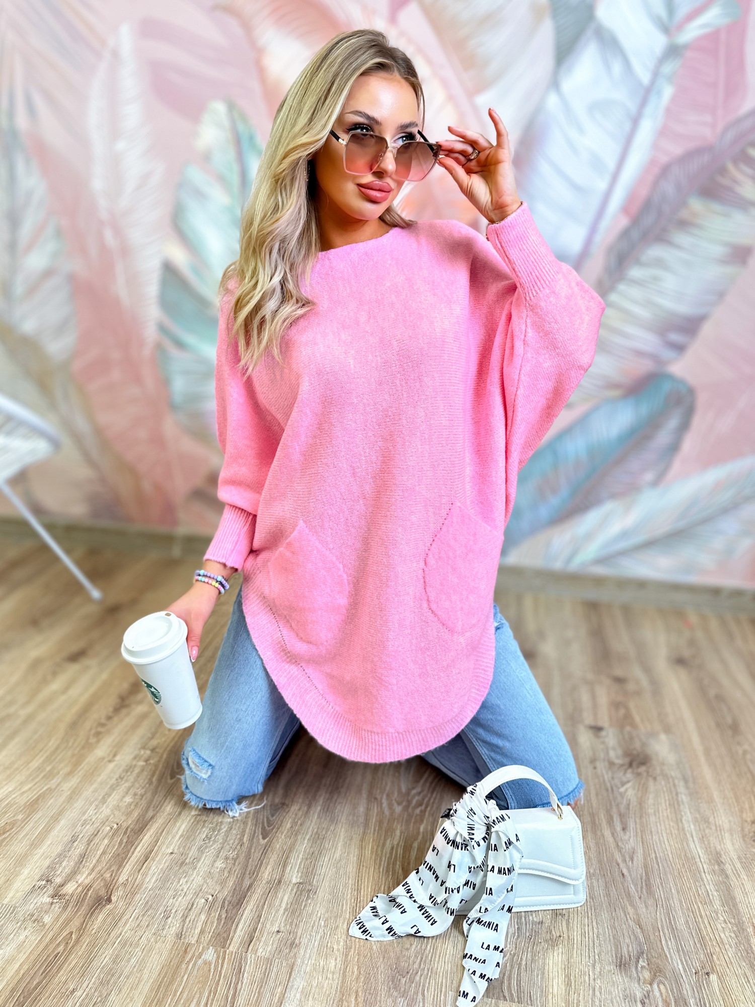 Sweter Daris Jasnoróżowy Sweter Daris Jasnoróżowy