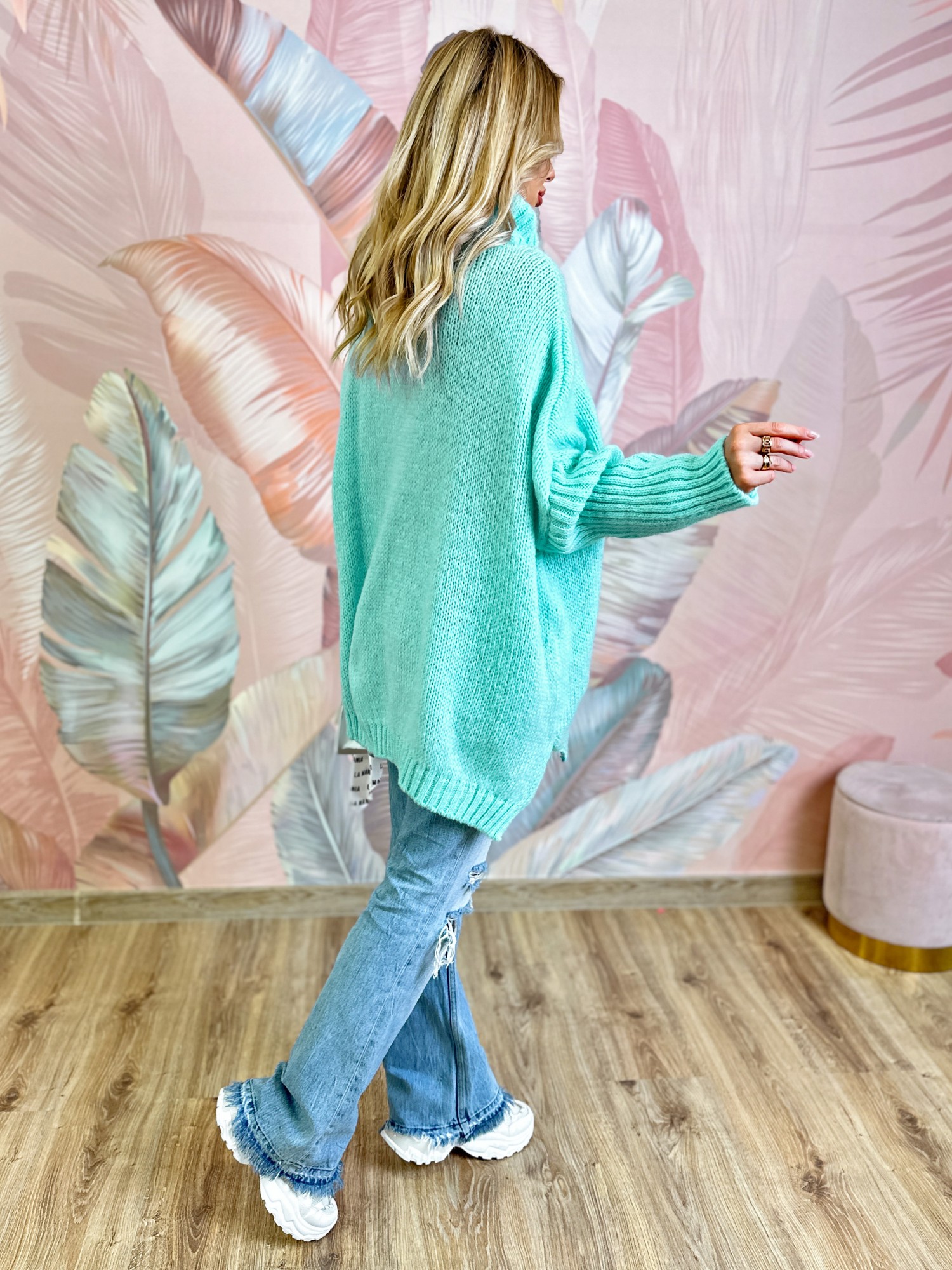 Sweter z Golfem Martell Miętowy