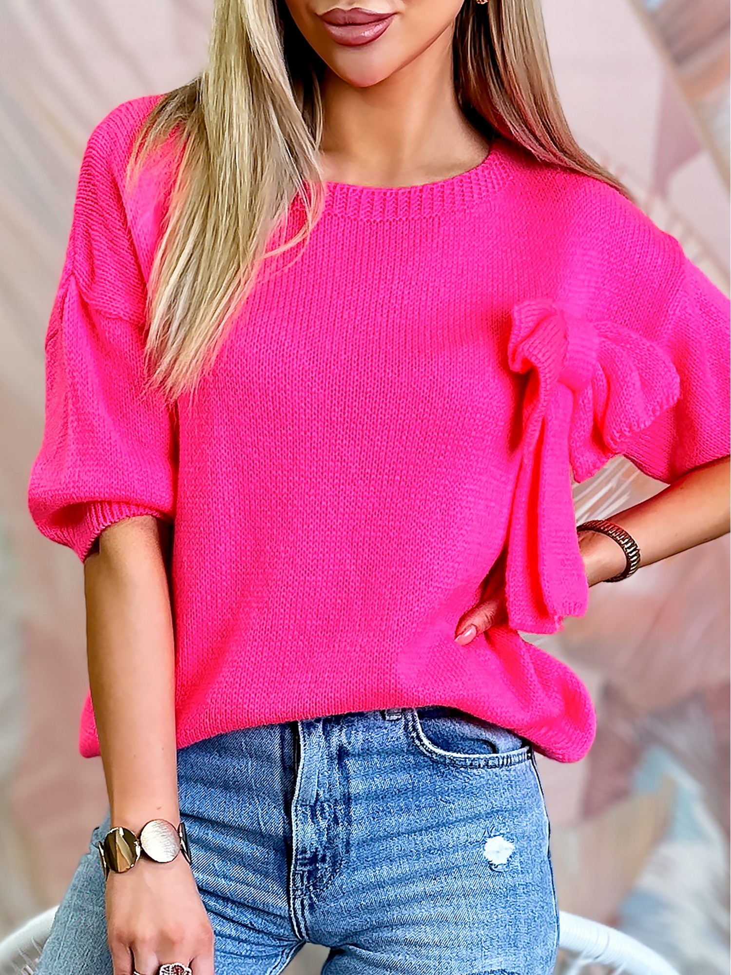 Sweter Axeli Neon Róż Sweter Axeli Neon Róż