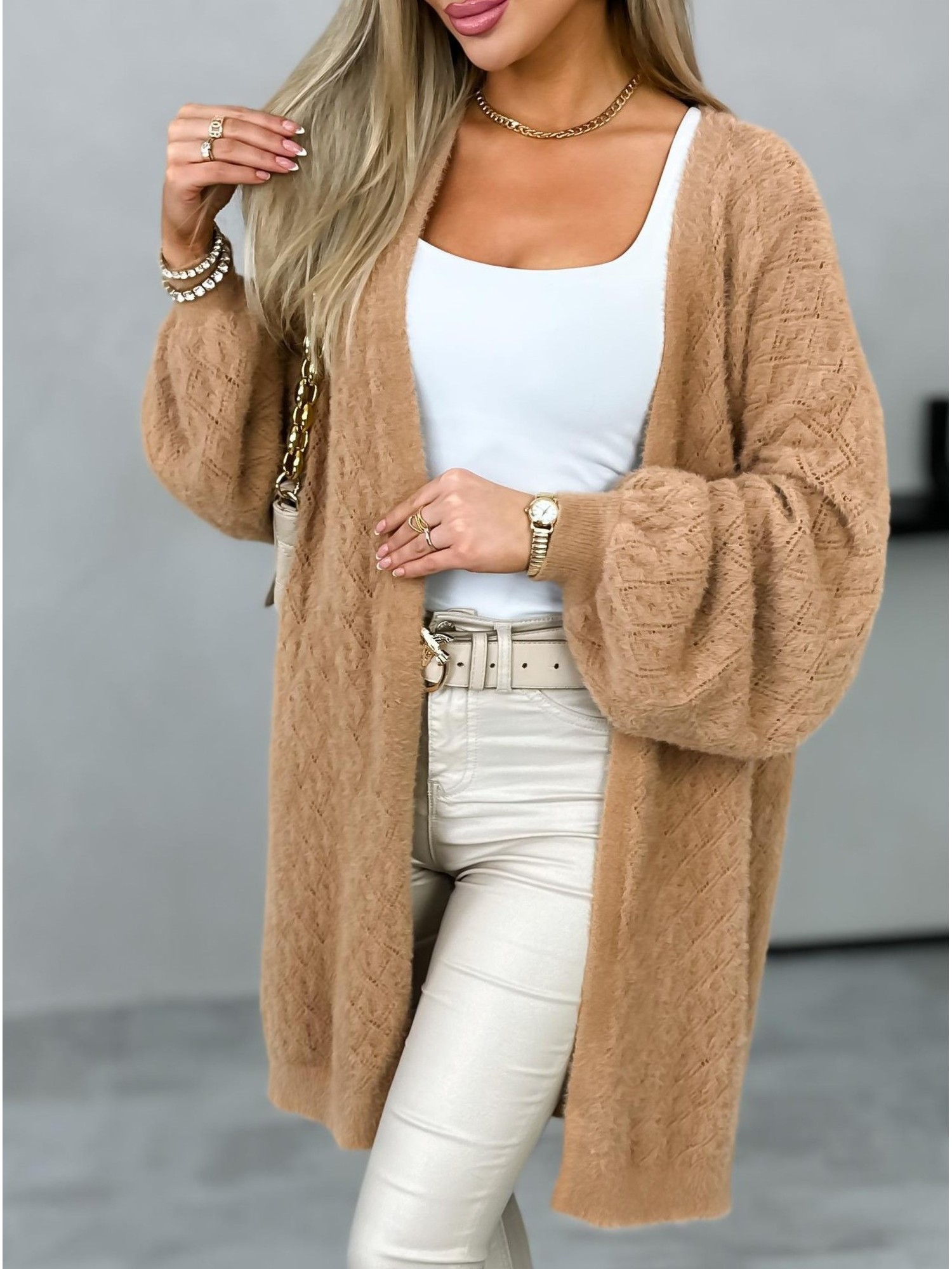 Sweter Kardigan Lain Camelowy Sweter Kardigan Lain Camelowy