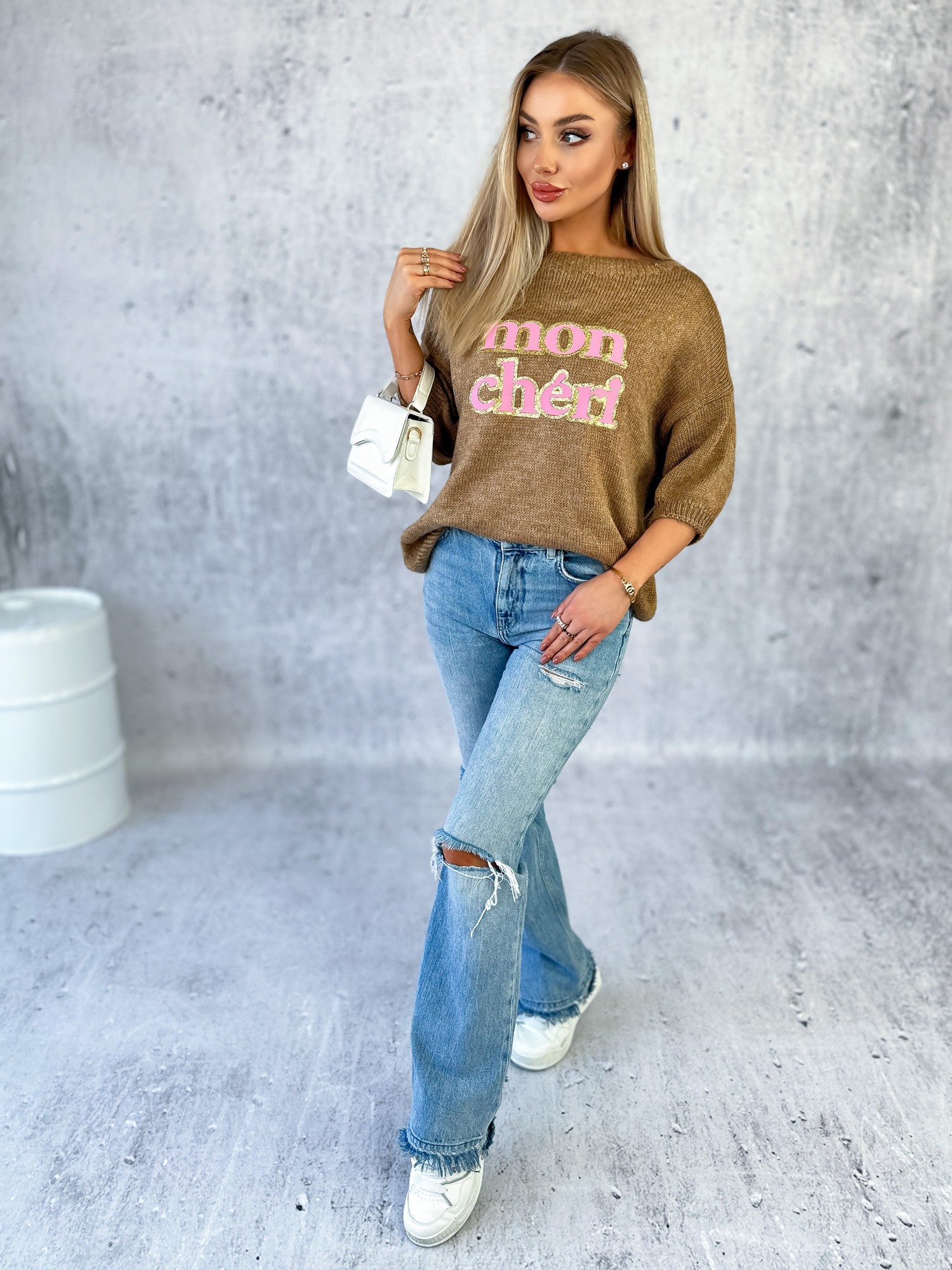 Sweter Mon Cheri Camelowy Sweter Mon Cheri Camelowy