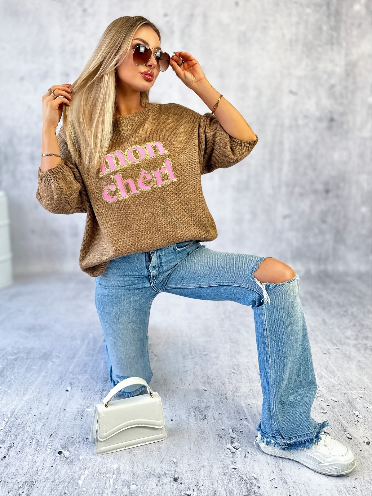 Sweter Mon Cheri Camelowy Sweter Mon Cheri Camelowy