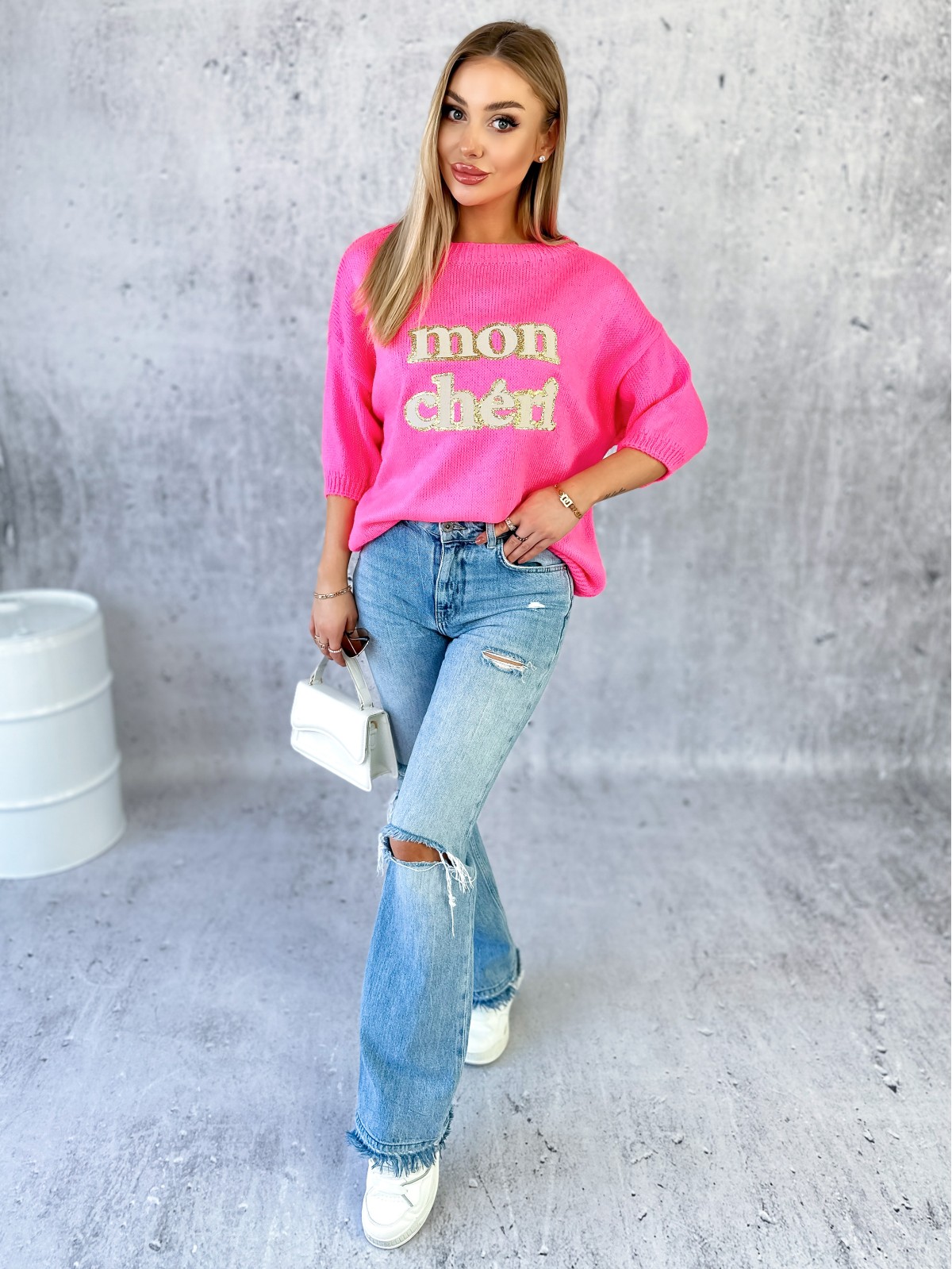 Sweter Mon Cheri Neonowy Róż Sweter Mon Cheri Neonowy Róż