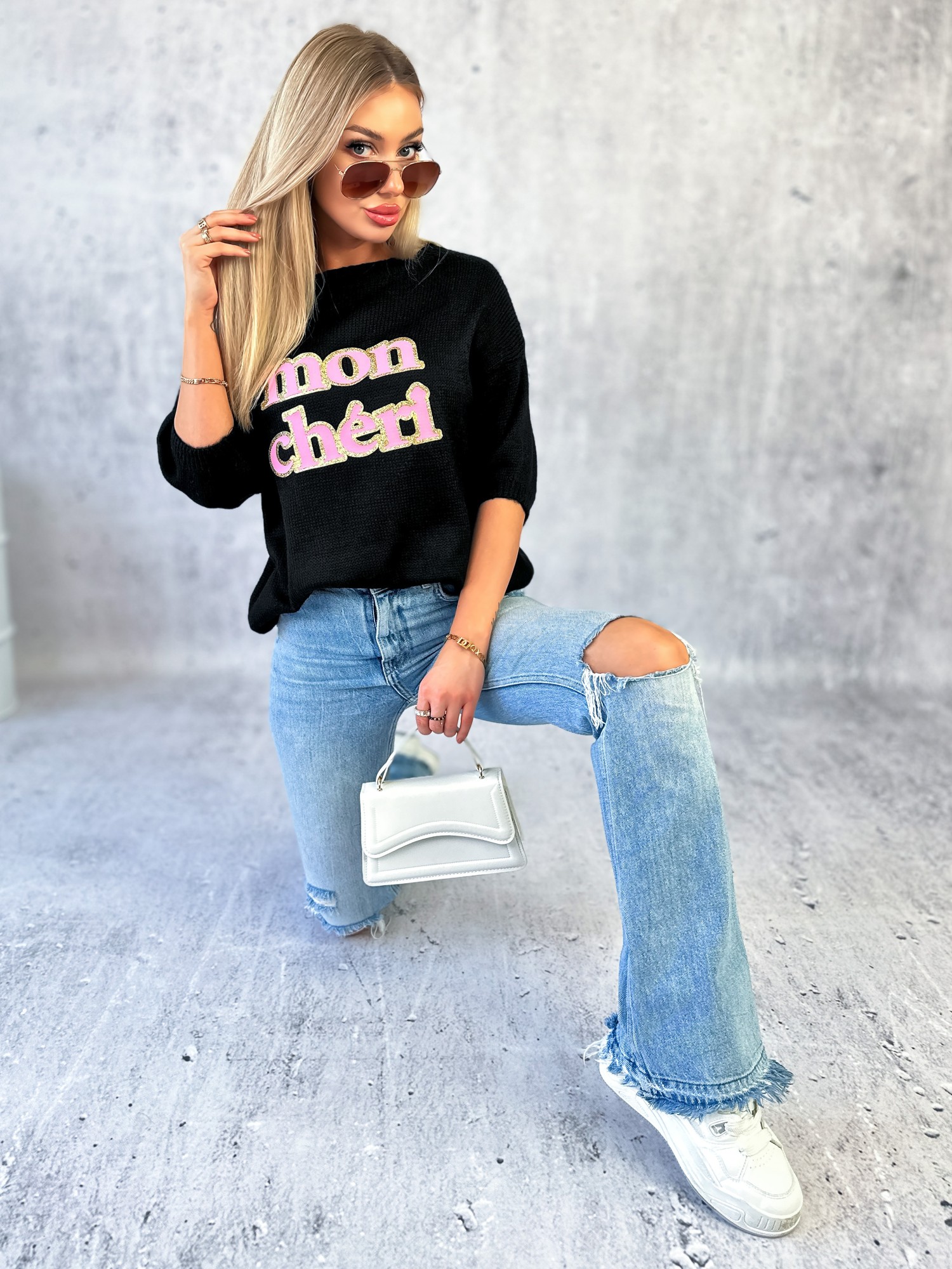 Sweter Mon Cheri Czarny Sweter Mon Cheri Czarny
