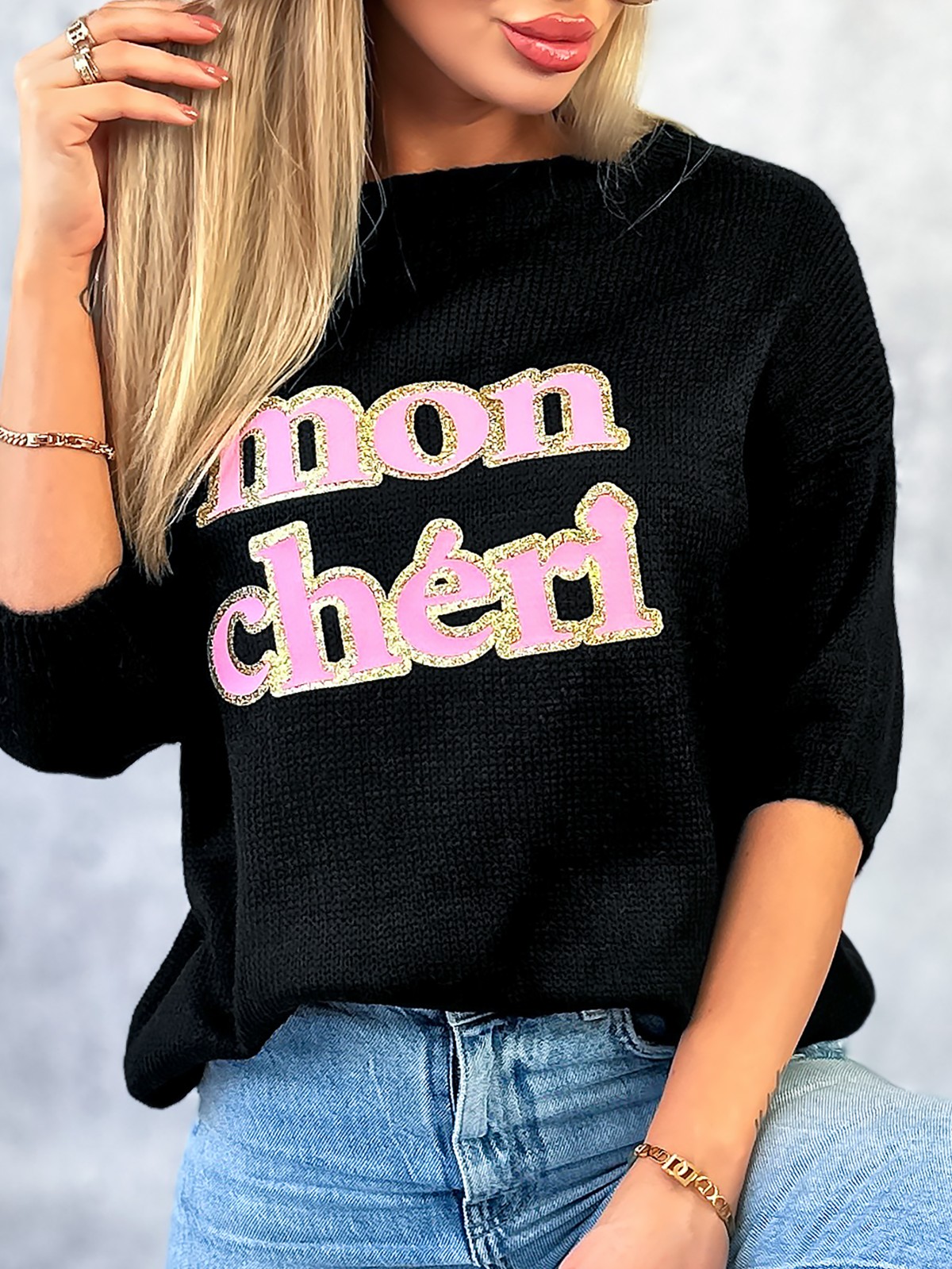 Sweter Mon Cheri Czarny Sweter Mon Cheri Czarny