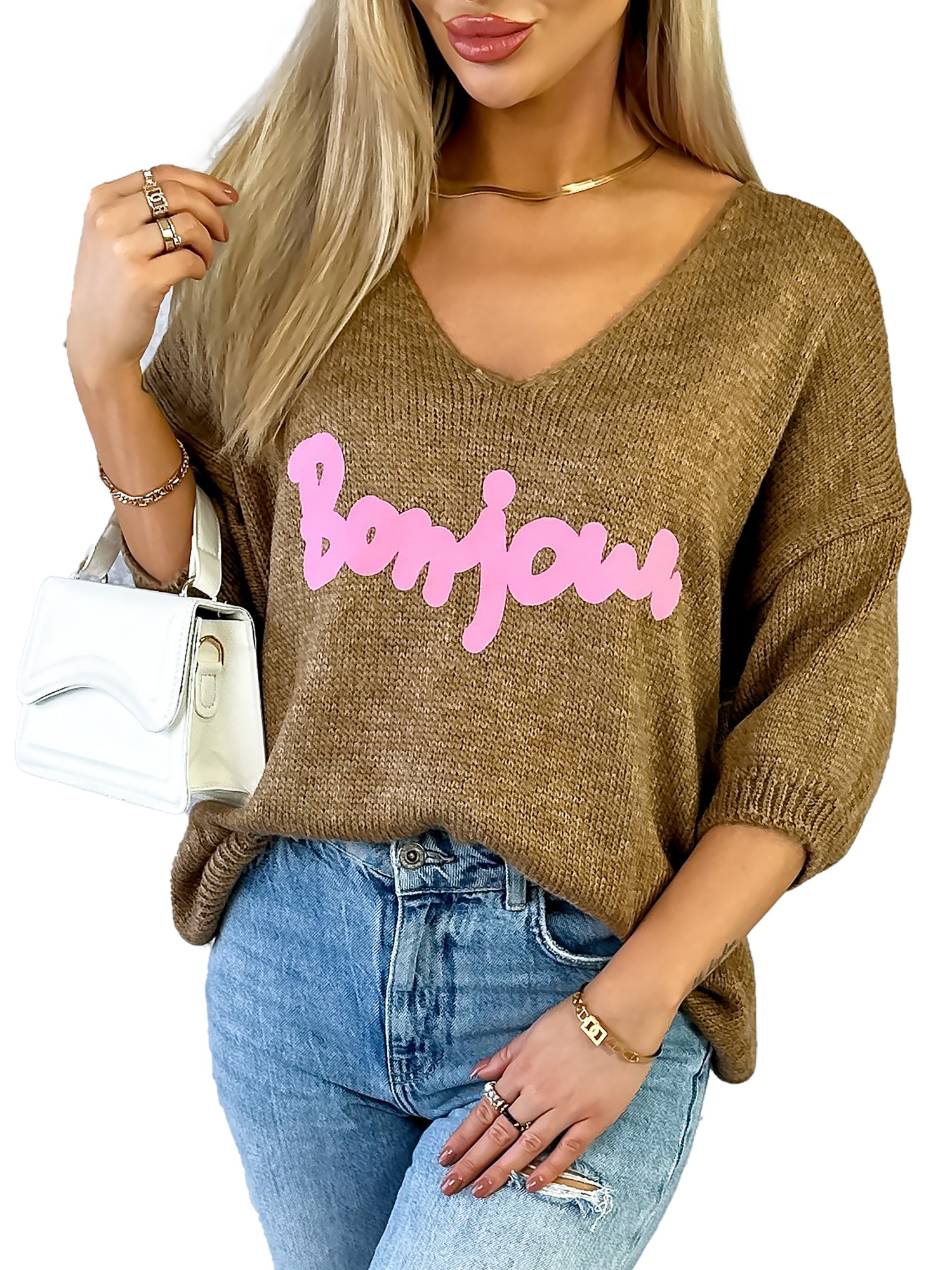 Sweter Bonjour Camelowy Sweter Bonjour Camelowy