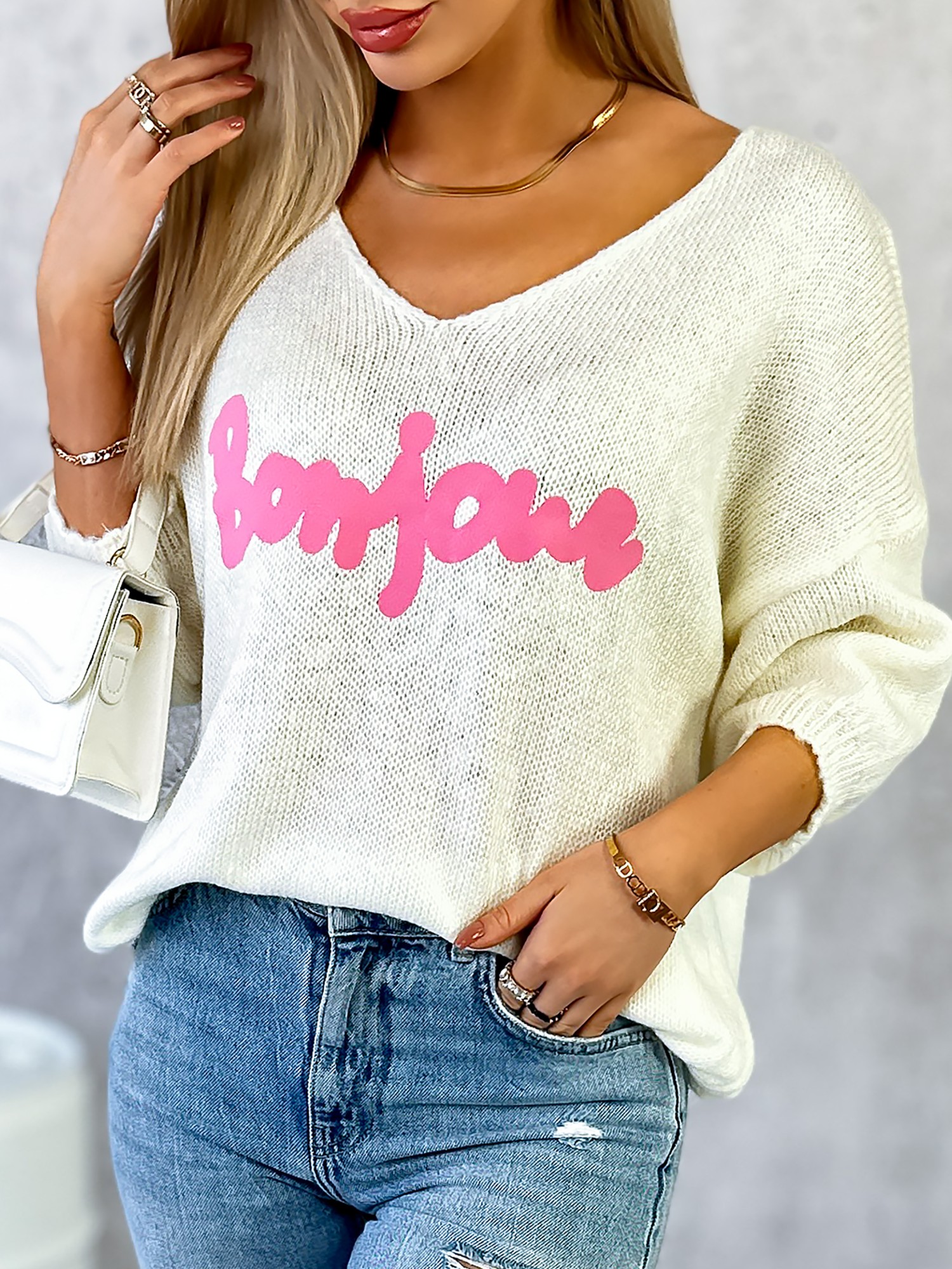 Sweter Bonjour Kremowy