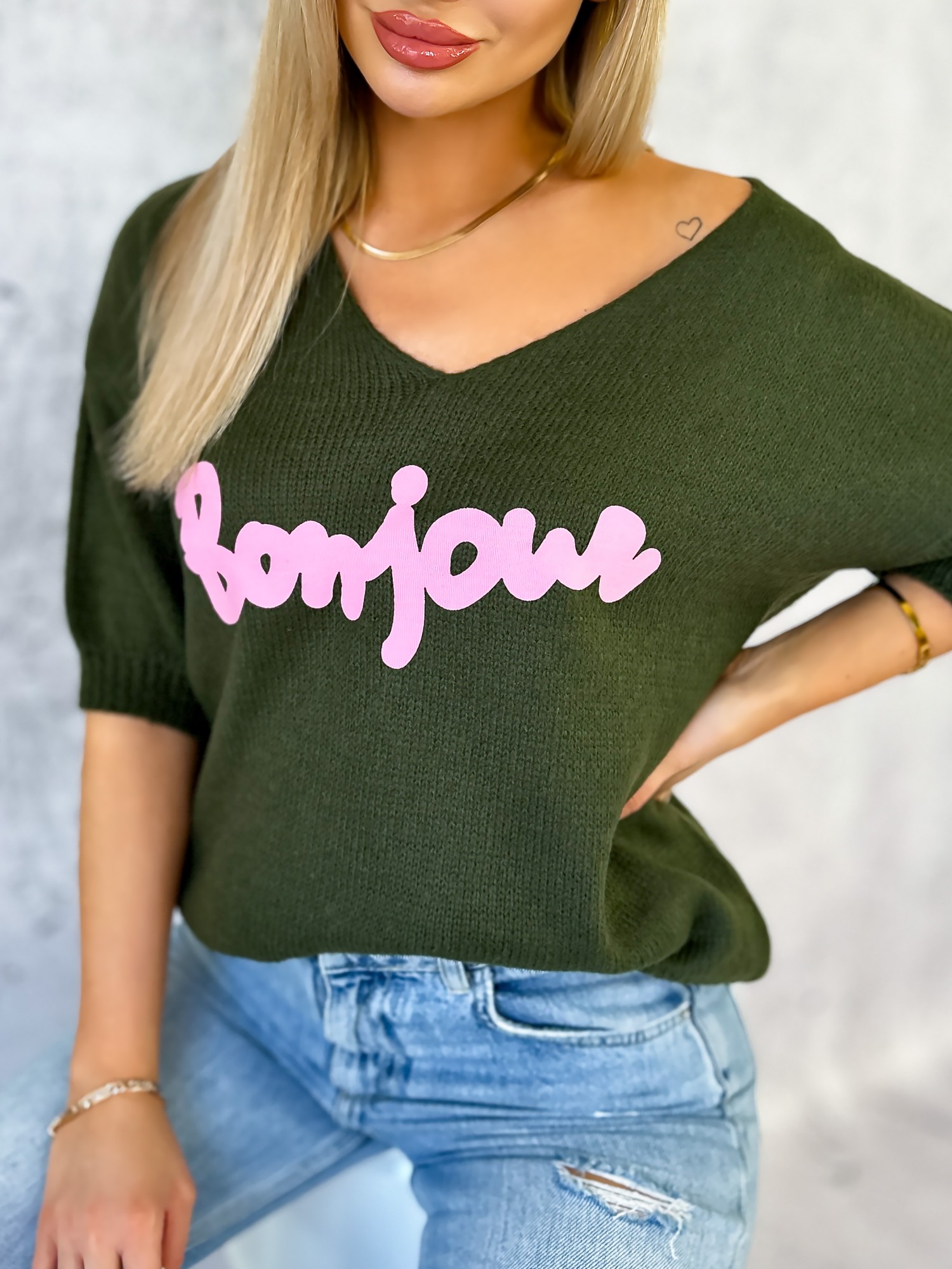 Sweter Bonjour Khaki Sweter Bonjour Khaki