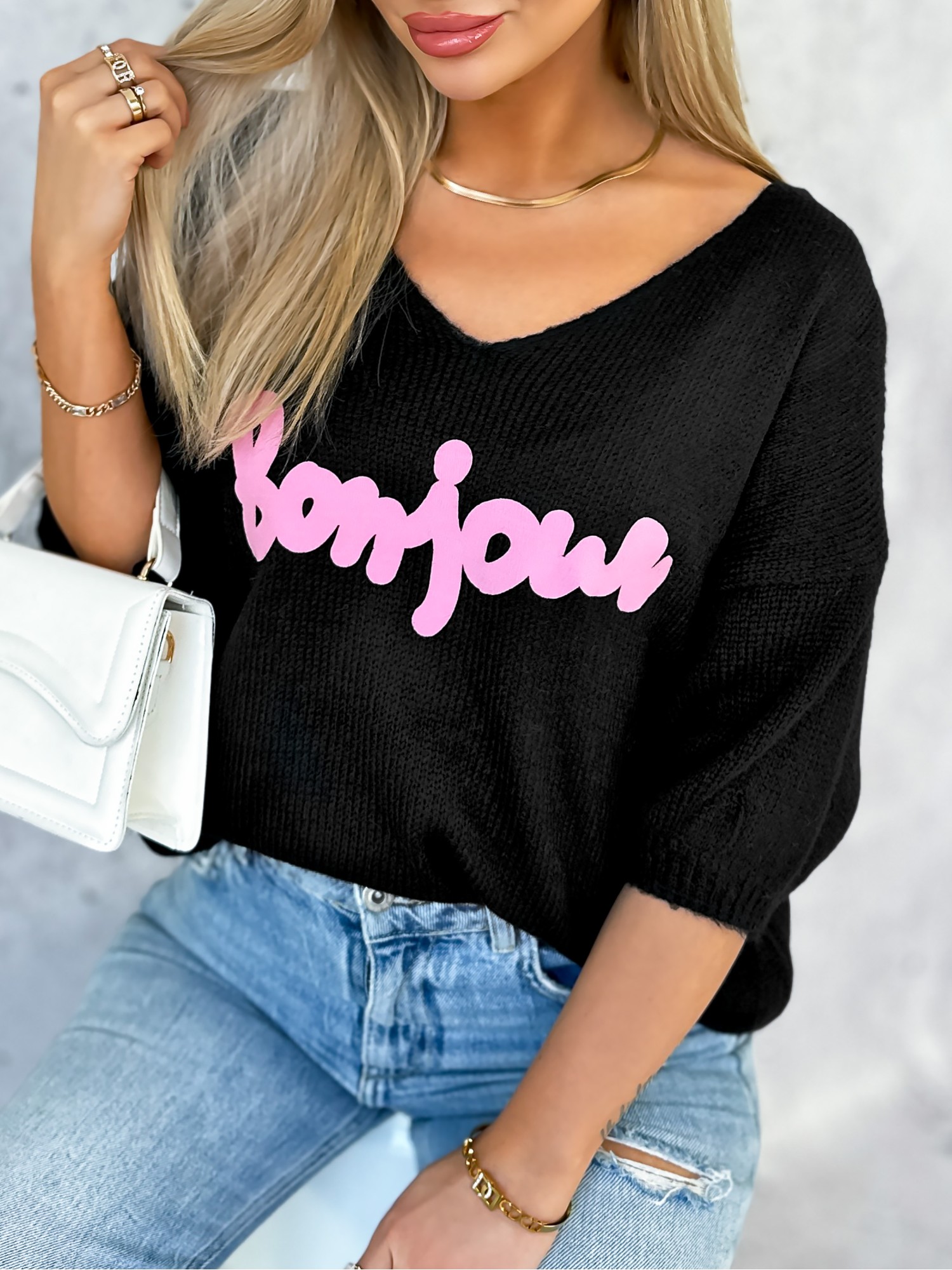 Sweter Bonjour Czarny Sweter Bonjour Czarny