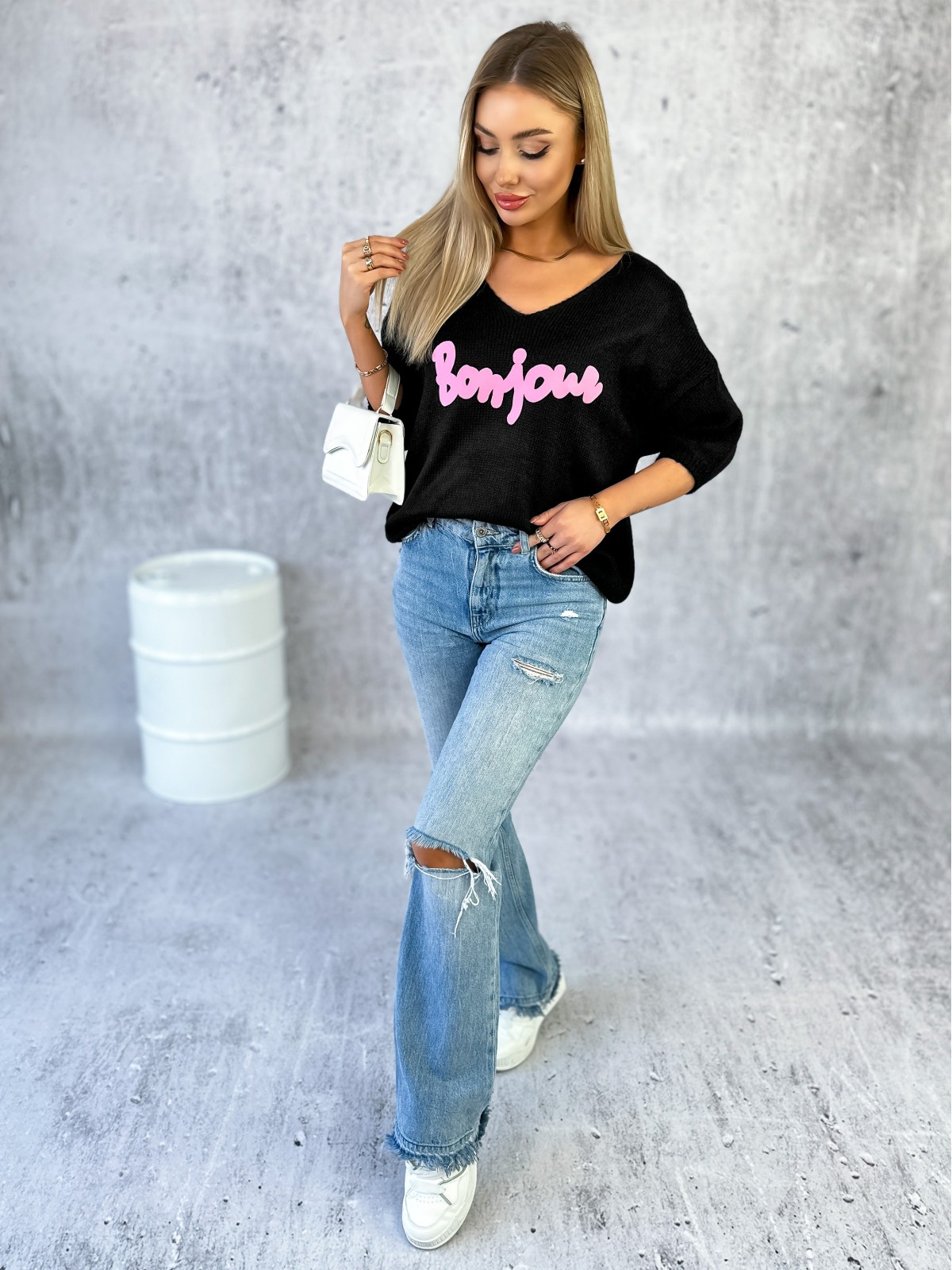 Sweter Bonjour Czarny Sweter Bonjour Czarny