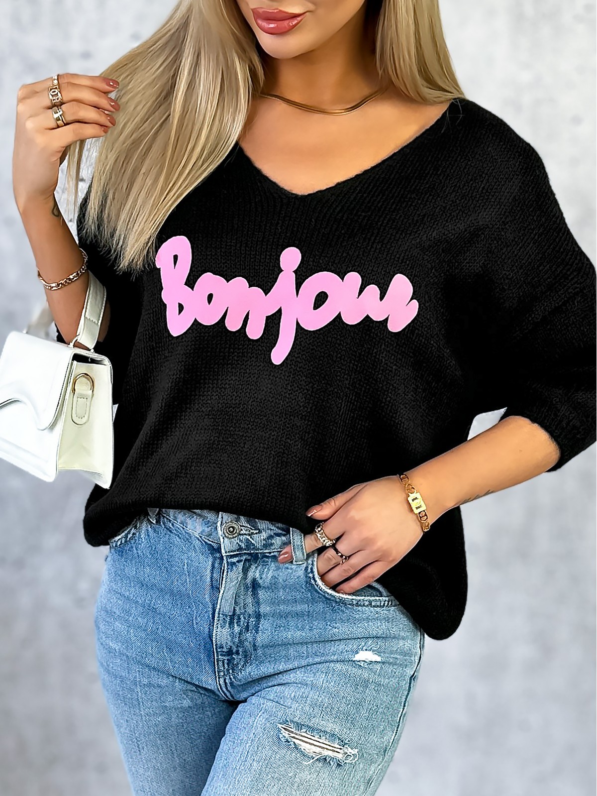 Sweter Bonjour Czarny Sweter Bonjour Czarny