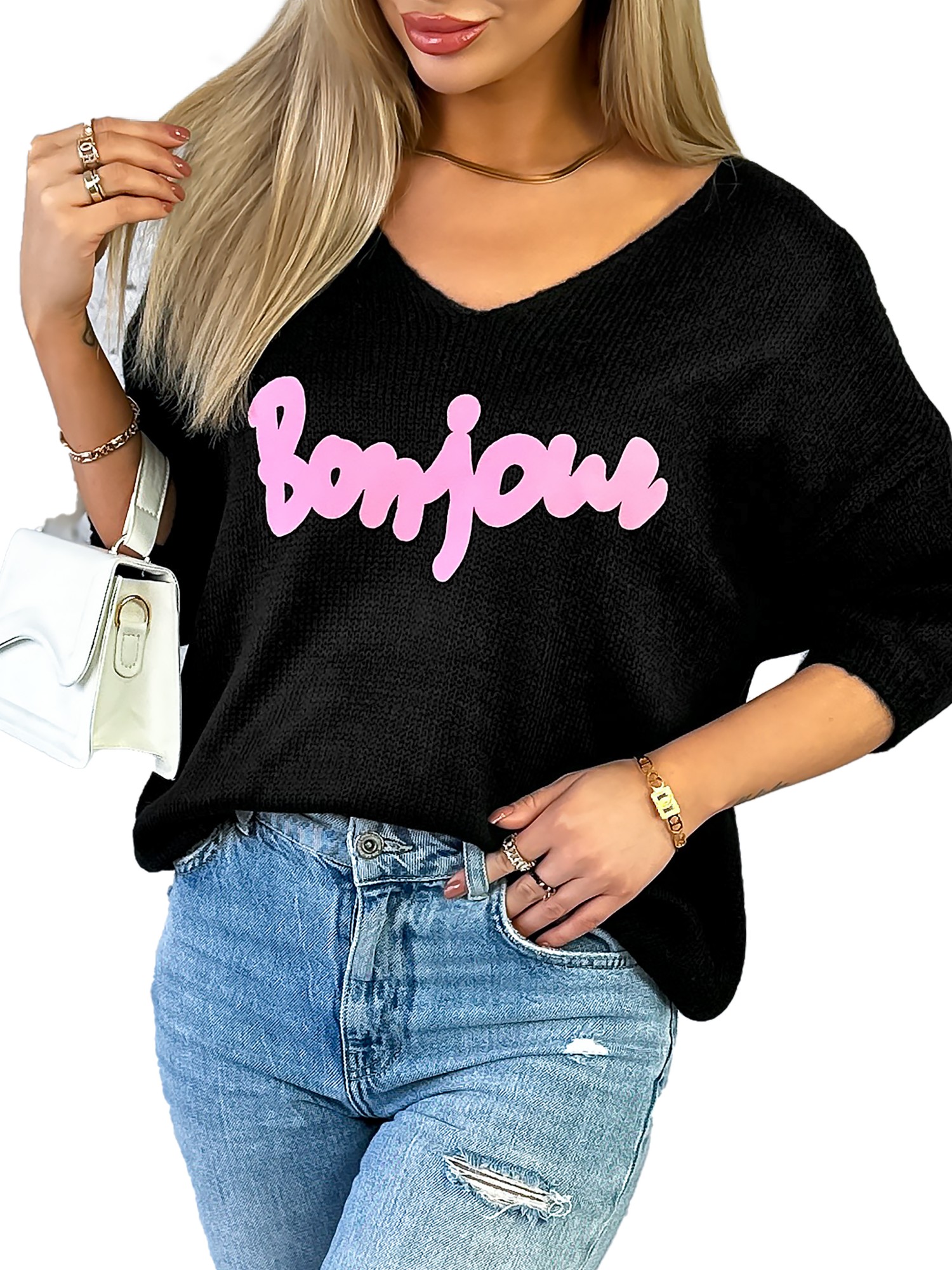 Sweter Bonjour Czarny Sweter Bonjour Czarny