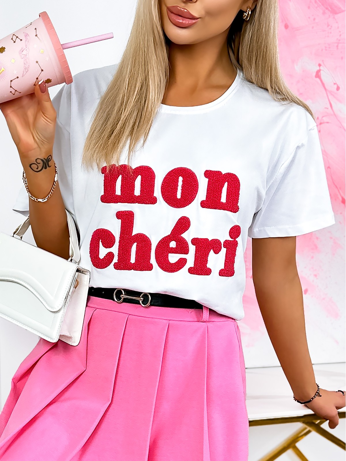 Bluzka Mon Cheri Biała Bluzka Mon Cheri Biała