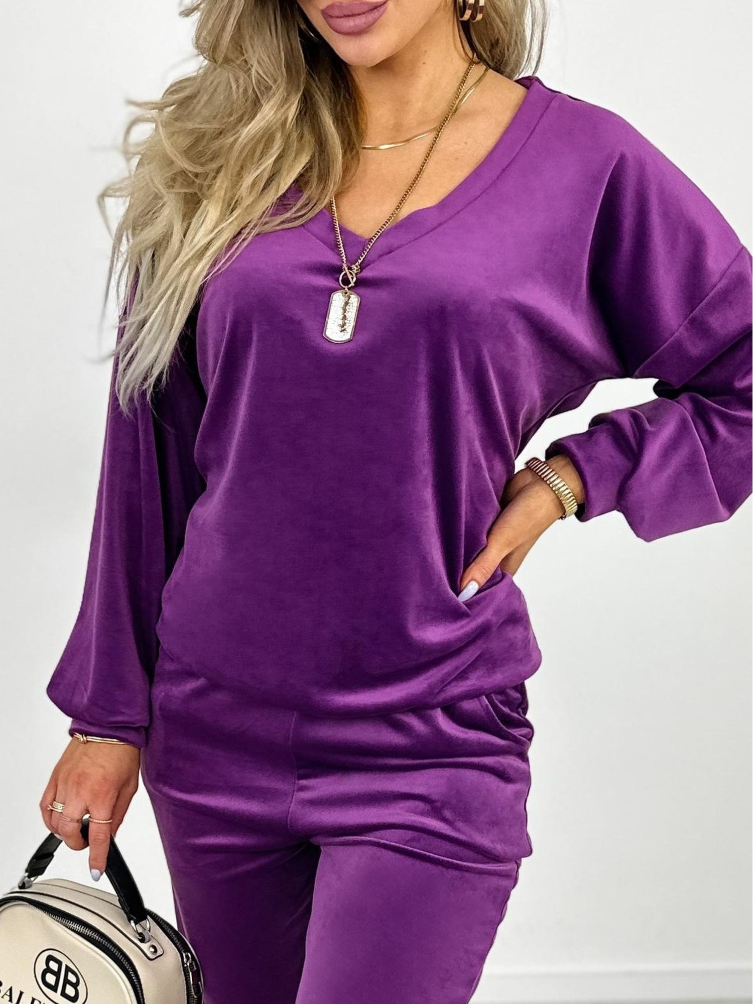 Dres Candy Welurowy Purpurowy Dres Candy Welurowy Purpurowy