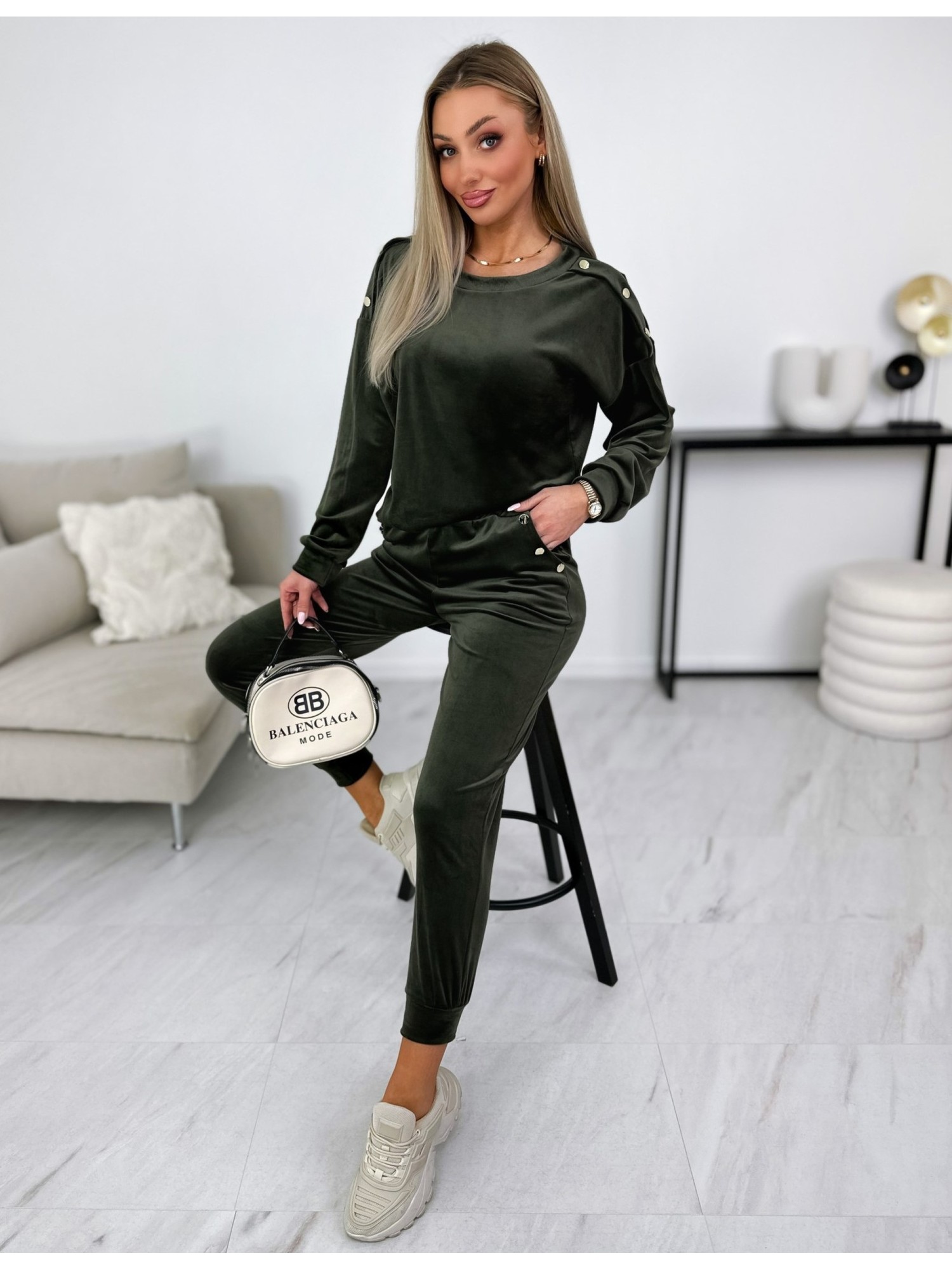 Dres Welurowy Mardi Khaki Dres Welurowy Mardi Khaki