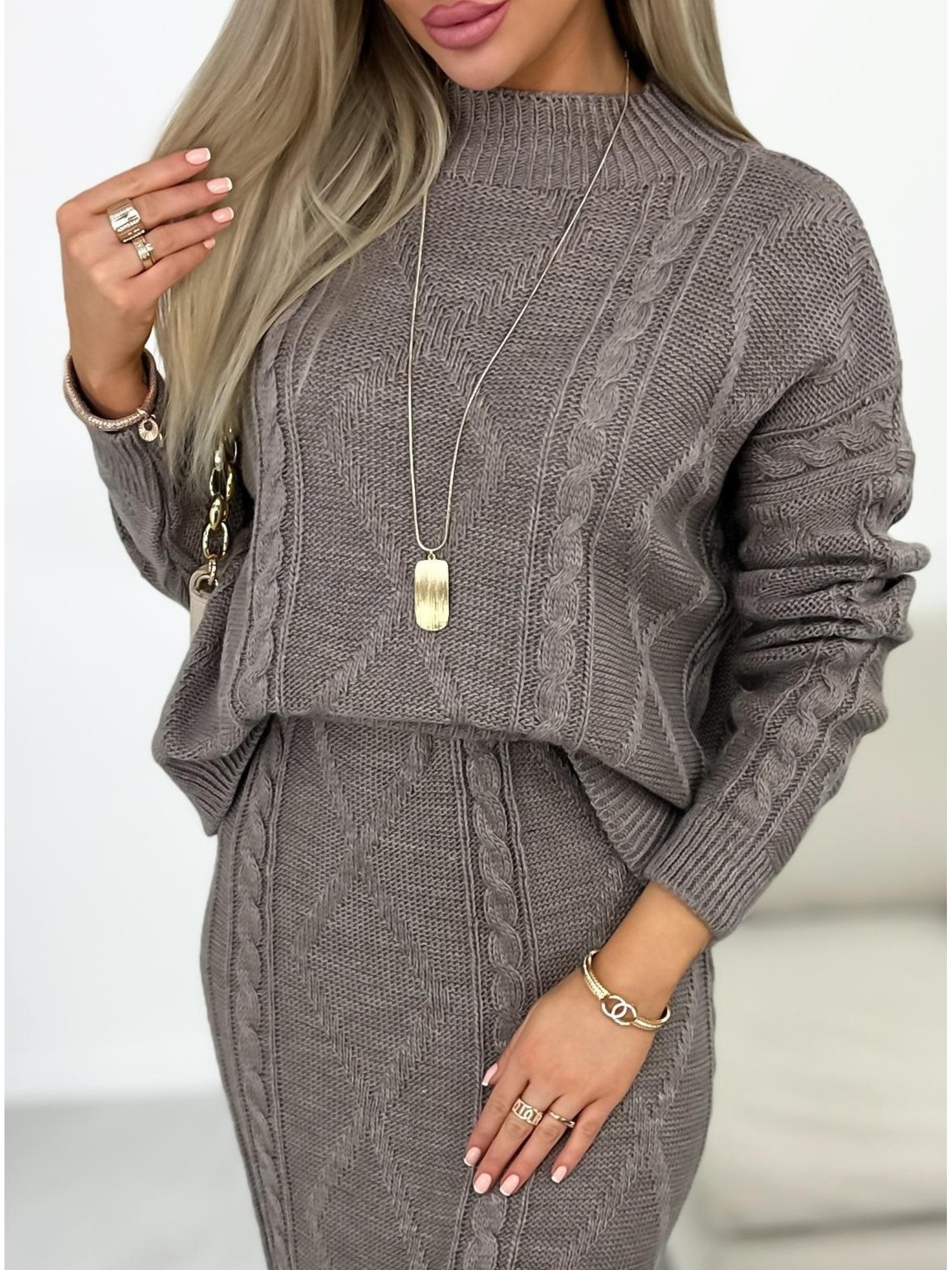 Komplet Sweterkowy Bibianna Cappuccino
