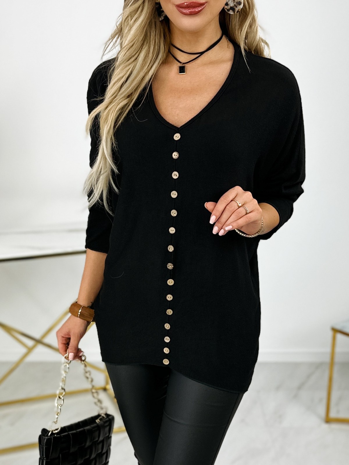 Bluzka Dzianinowa Jemira Czarna Bluzka Dzianinowa Jemira Czarna