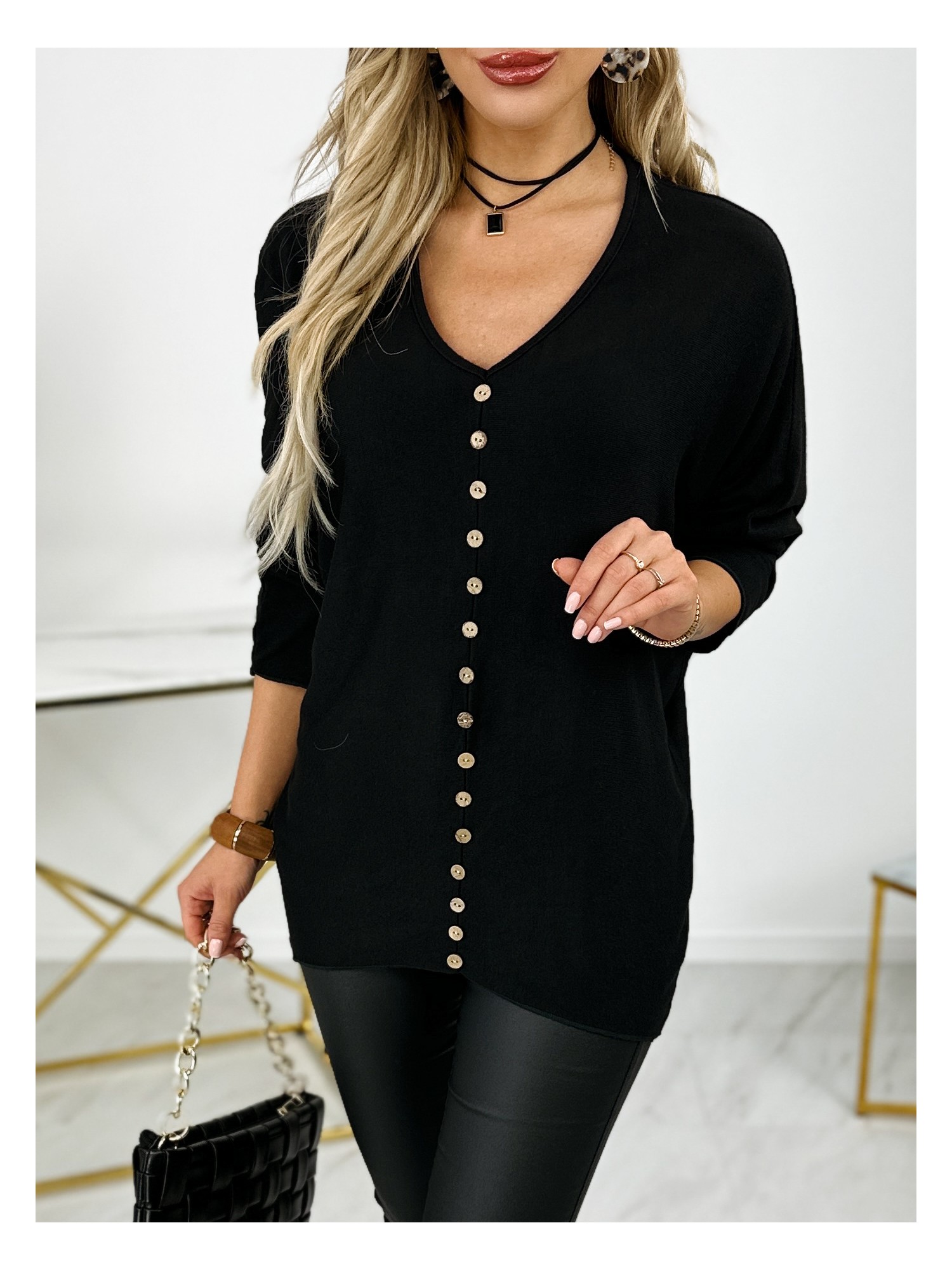 Bluzka Dzianinowa Jemira Czarna Bluzka Dzianinowa Jemira Czarna