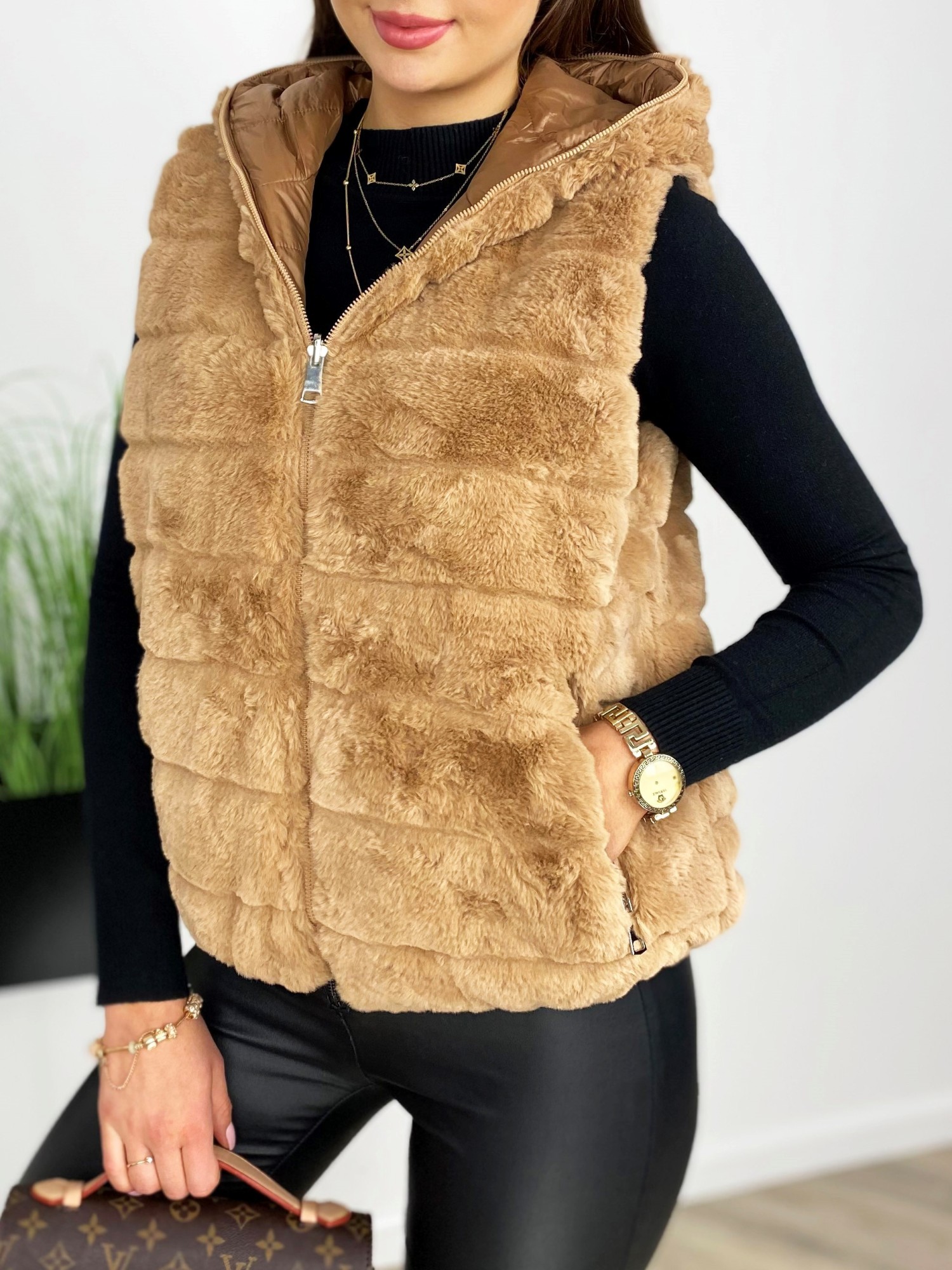 Kamizelka Tastino Dwustronna Brązowa