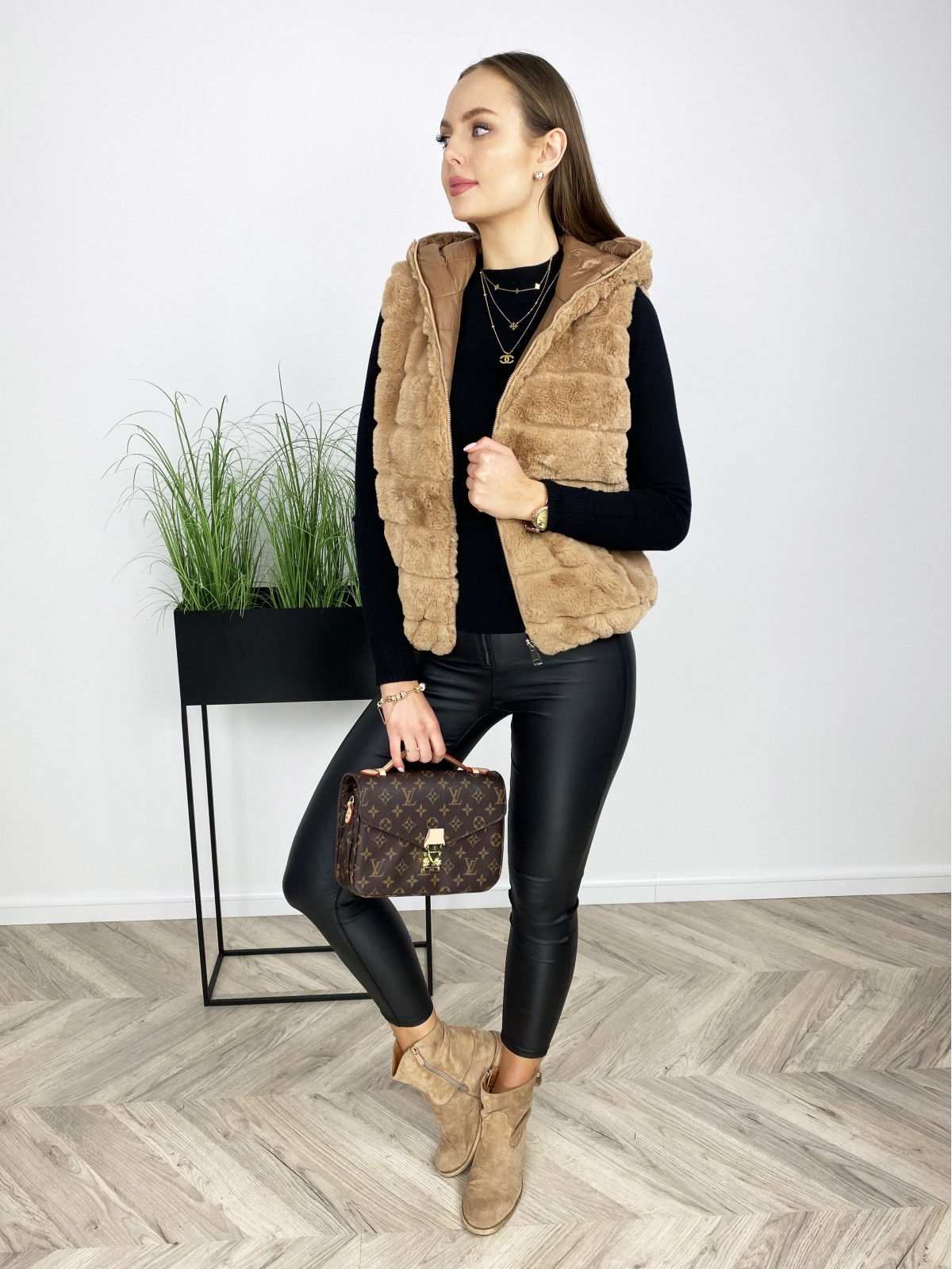 Kamizelka Tastino Dwustronna Brązowa