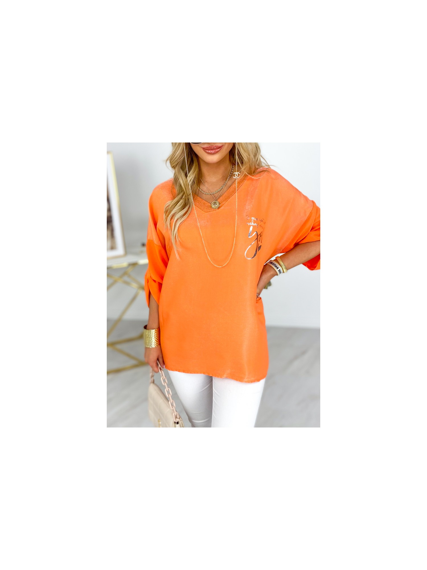 Bluzka Cassie Pomarańczowa Bluzka Cassie Pomarańczowa