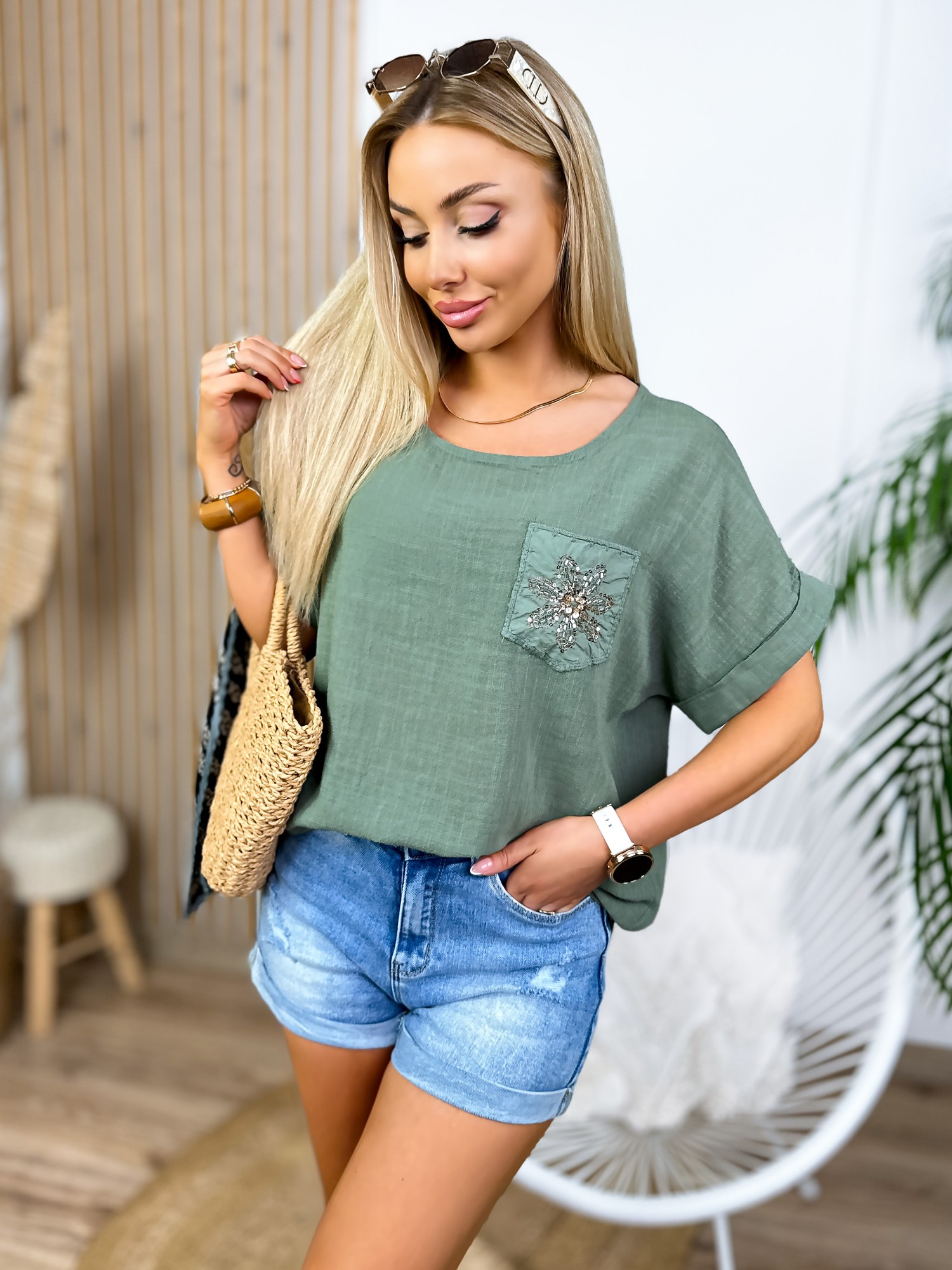 Bluzka Madge Khaki Bluzka Madge Khaki