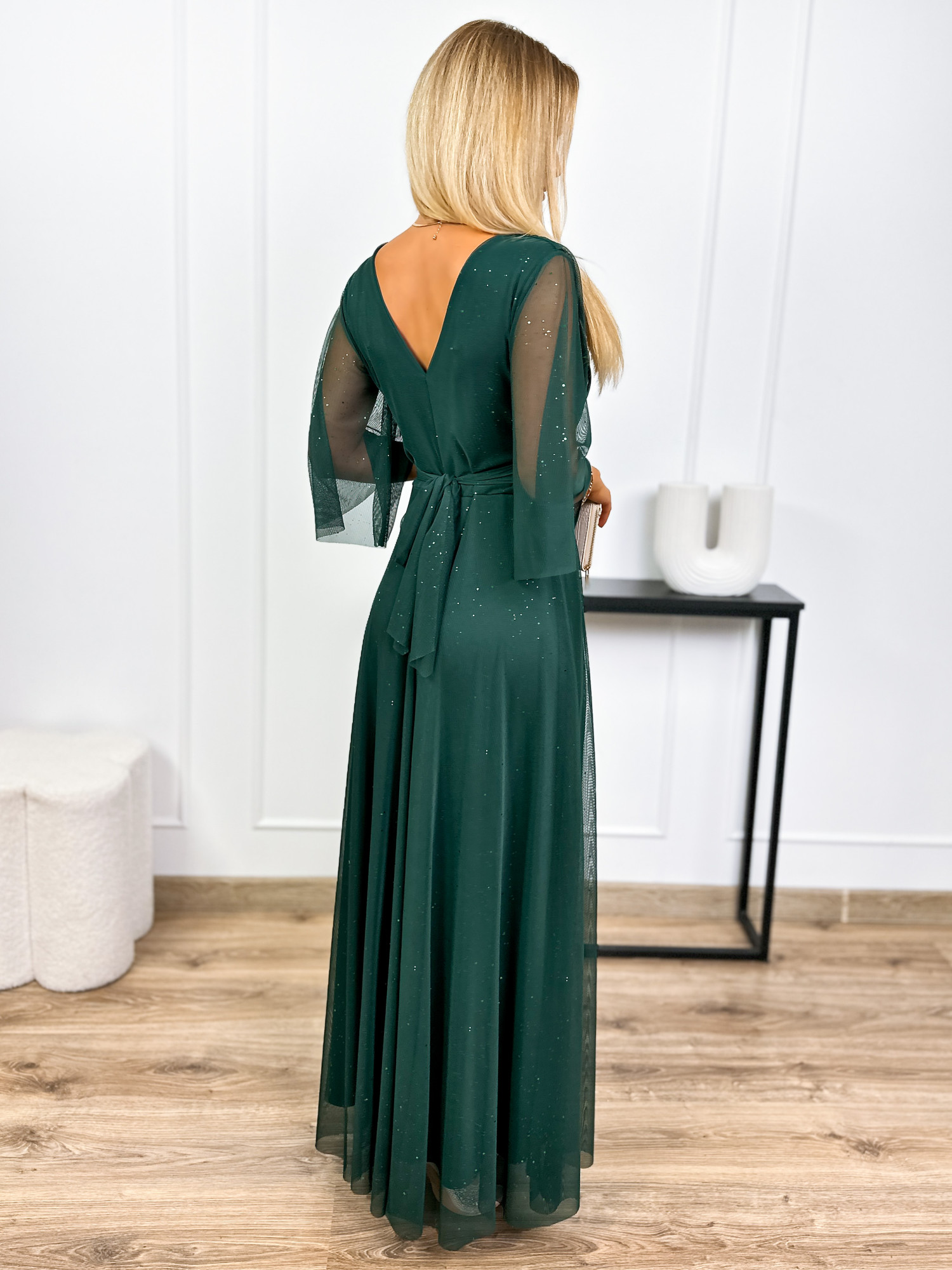 Sukienka Tiulowa Vietta Butelkowa Zieleń