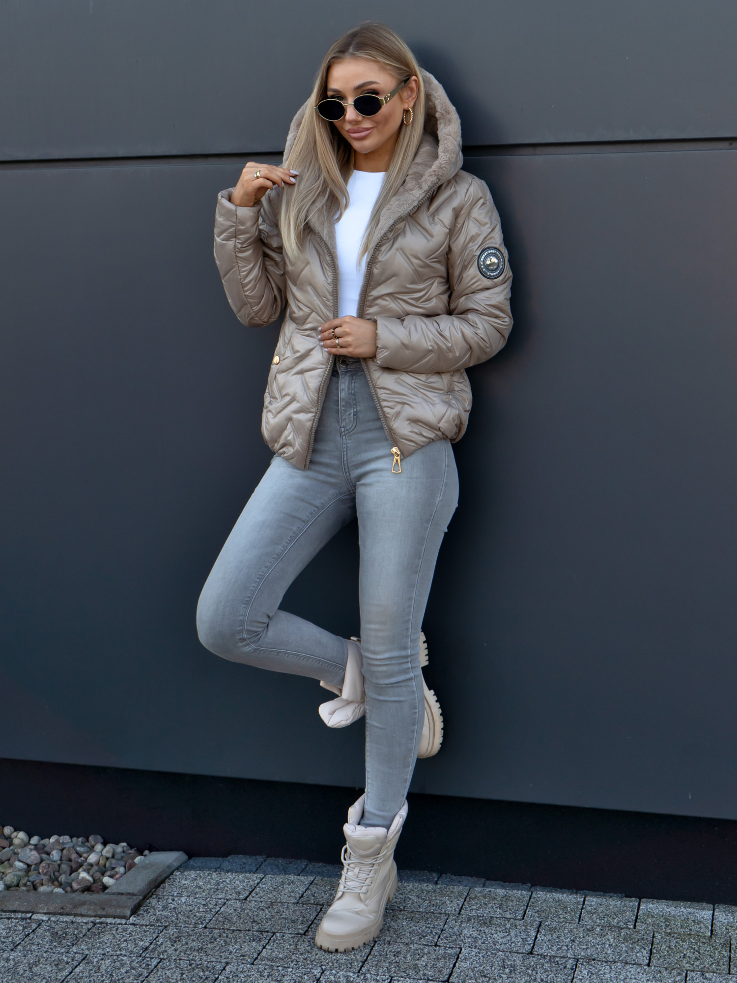 Kurtka Ibomi Two Ciemnobeżowa