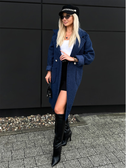 Płaszcz Beverly Granatowy Płaszcz Beverly Granatowy