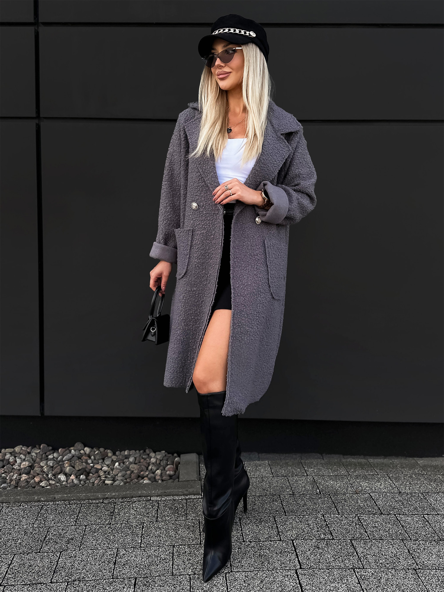 Płaszcz Beverly Grafitowy Płaszcz Beverly Grafitowy