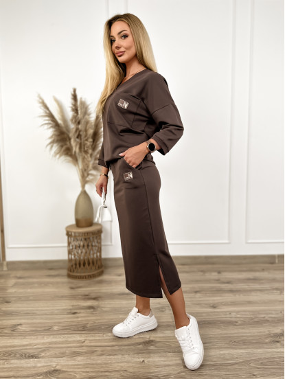 Komplet Aisha Czekoladowy Brąz Komplet Aisha Czekoladowy Brąz