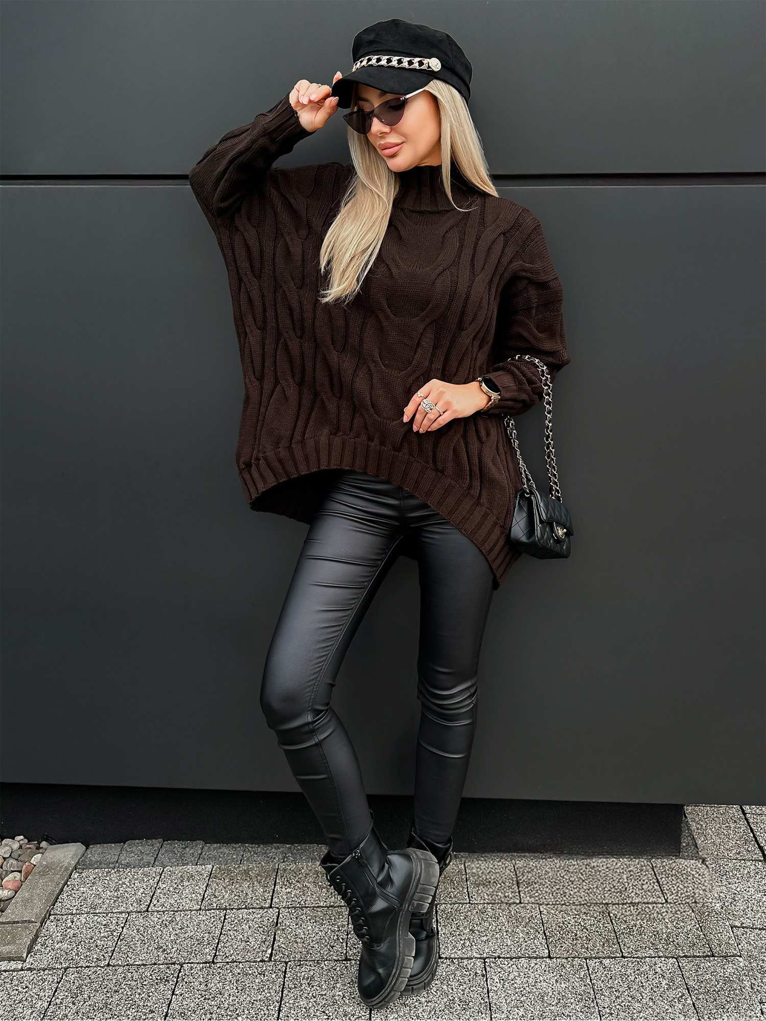 Sweter Ressa Ciemny Brąz Sweter Ressa Ciemny Brąz