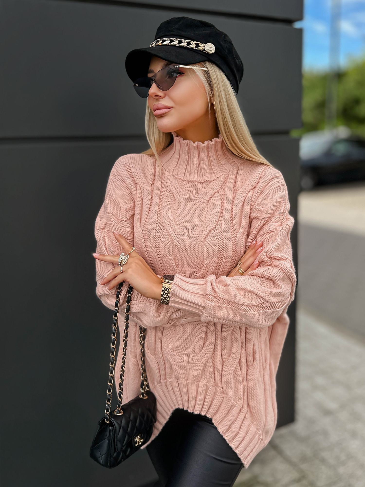 Sweter Ressa Pudrowy Róż