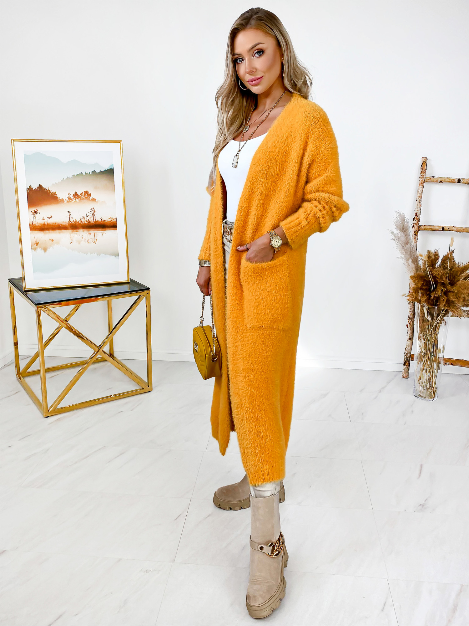 Sweter Kardigan Iganna Miodowy Sweter Kardigan Iganna Miodowy