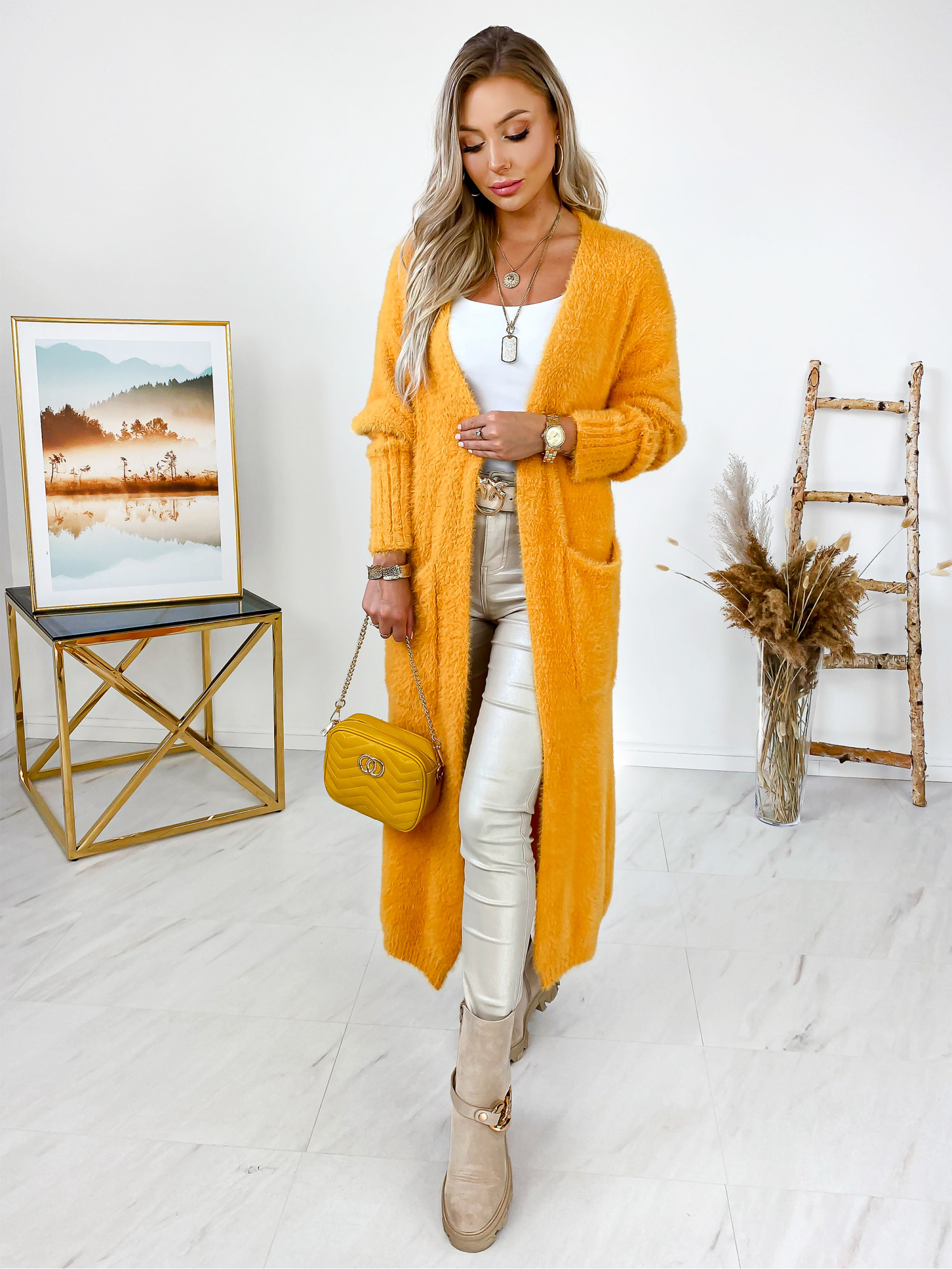 Sweter Kardigan Iganna Miodowy Sweter Kardigan Iganna Miodowy