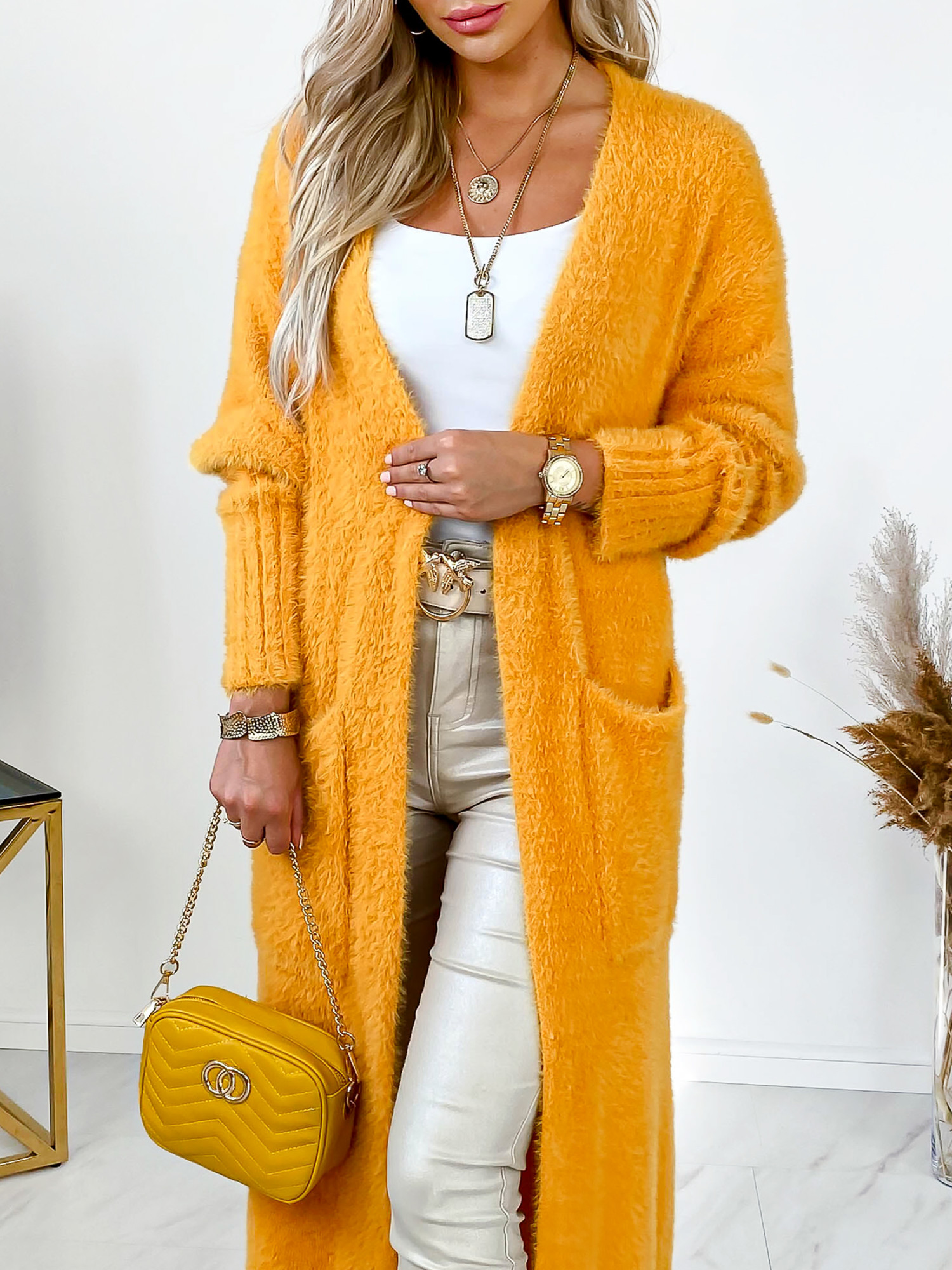 Sweter Kardigan Iganna Miodowy Sweter Kardigan Iganna Miodowy