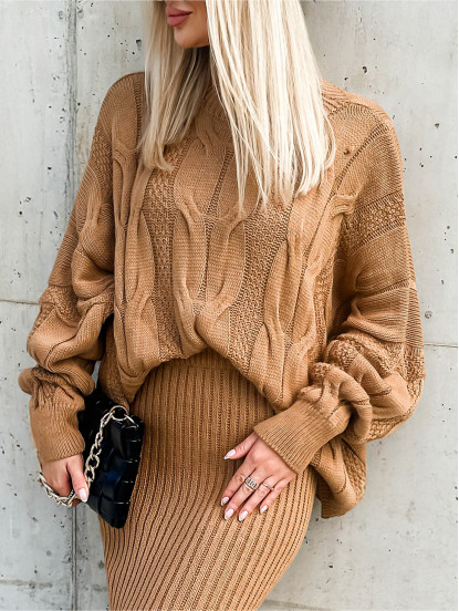 Komplet Millos Camelowy