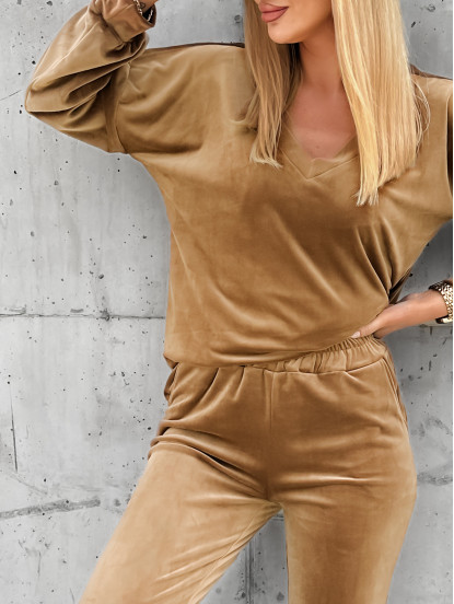 Dres Candy Welurowy Karmelowy Dres Candy Welurowy Karmelowy