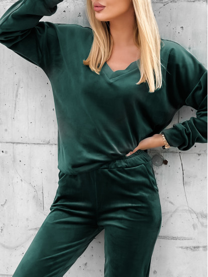 Dres Candy Welurowy Butelkowa Zieleń Dres Candy Welurowy Butelkowa Zieleń