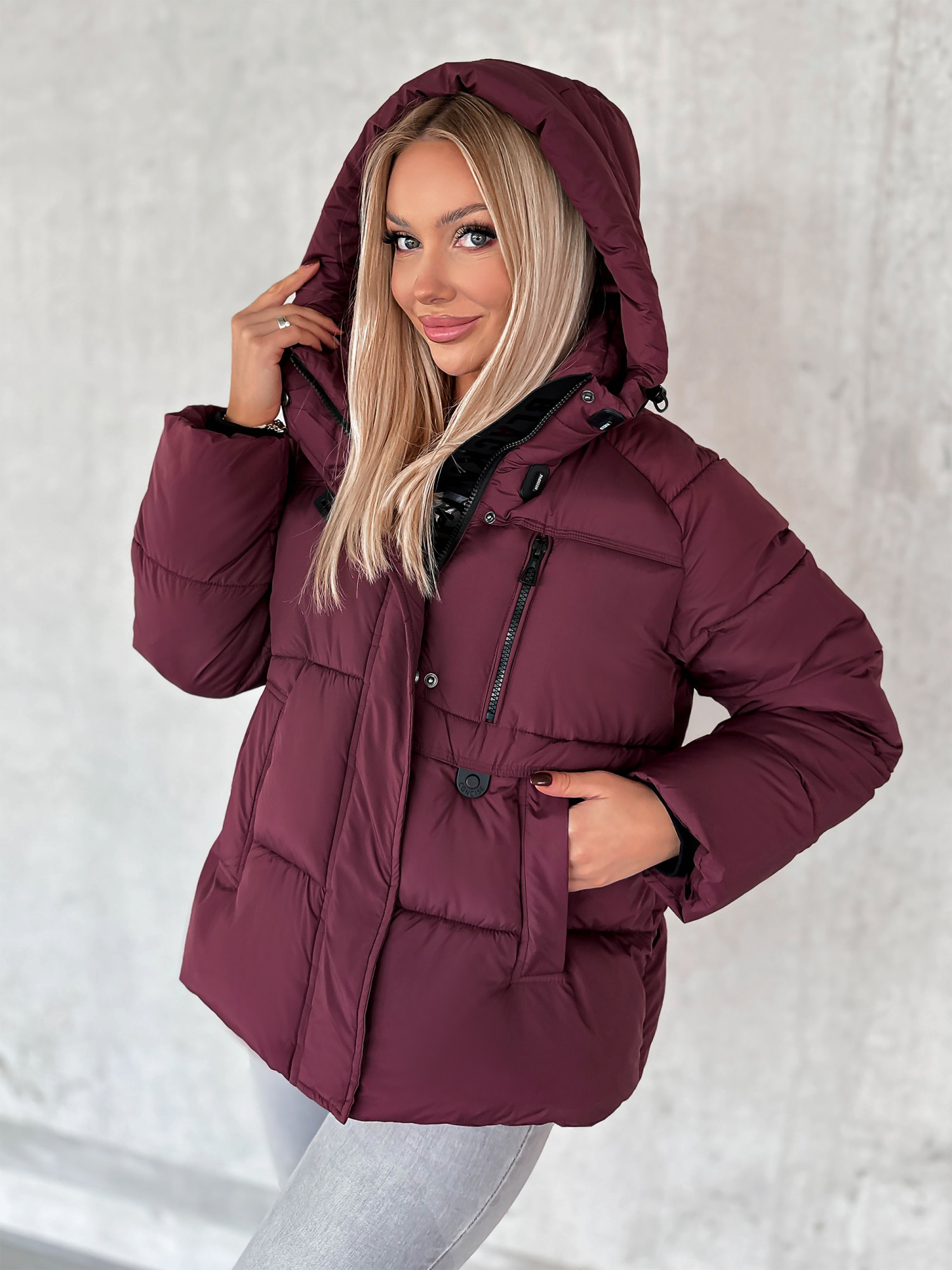 Kurtka Ambrosia Bordowa