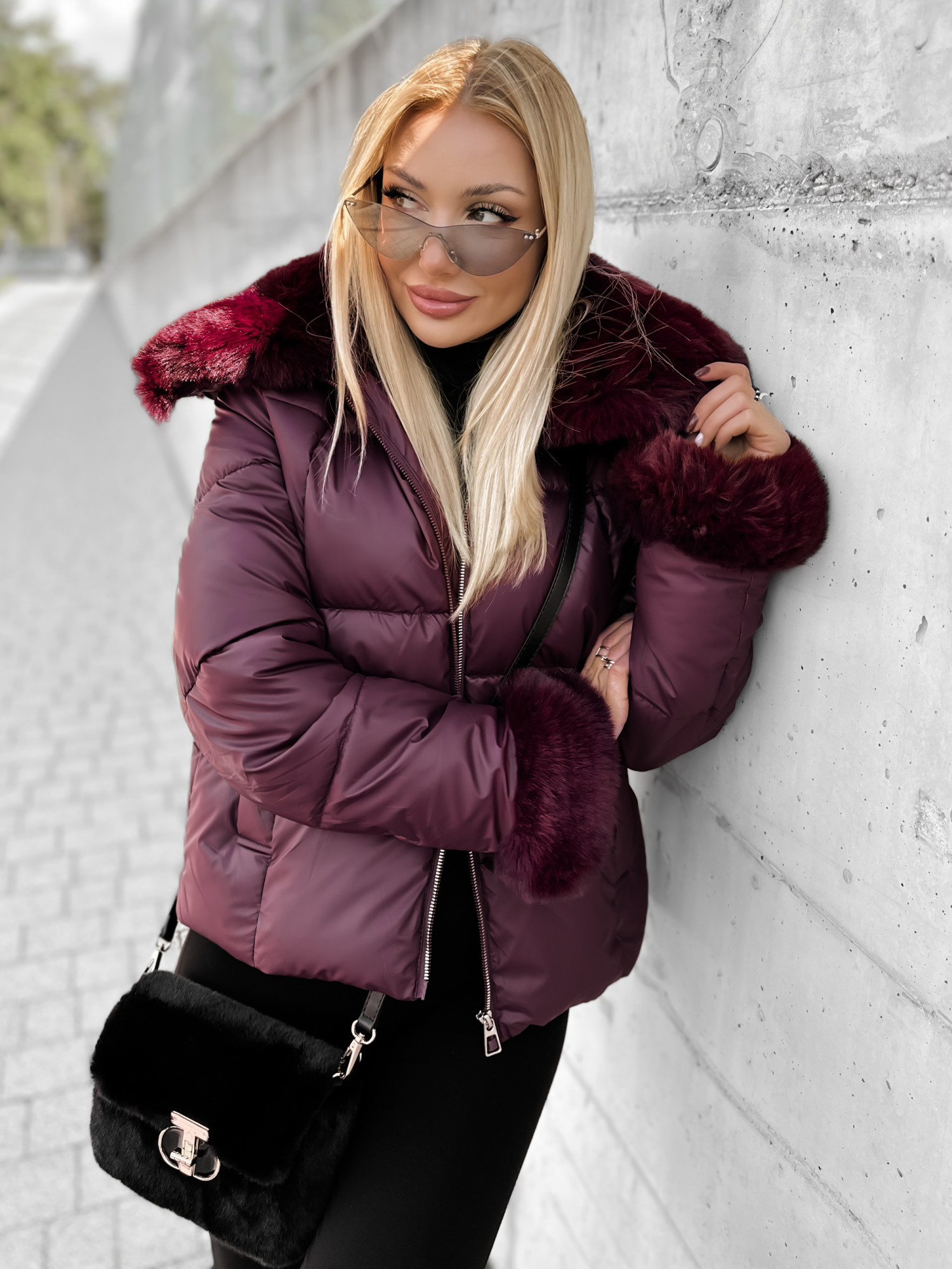 Kurtka Lila Bordowa Kurtka Lila Bordowa