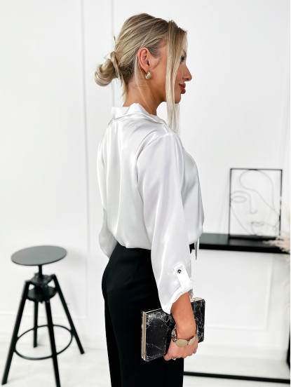 Bluzka Satynowa Cedra Biała