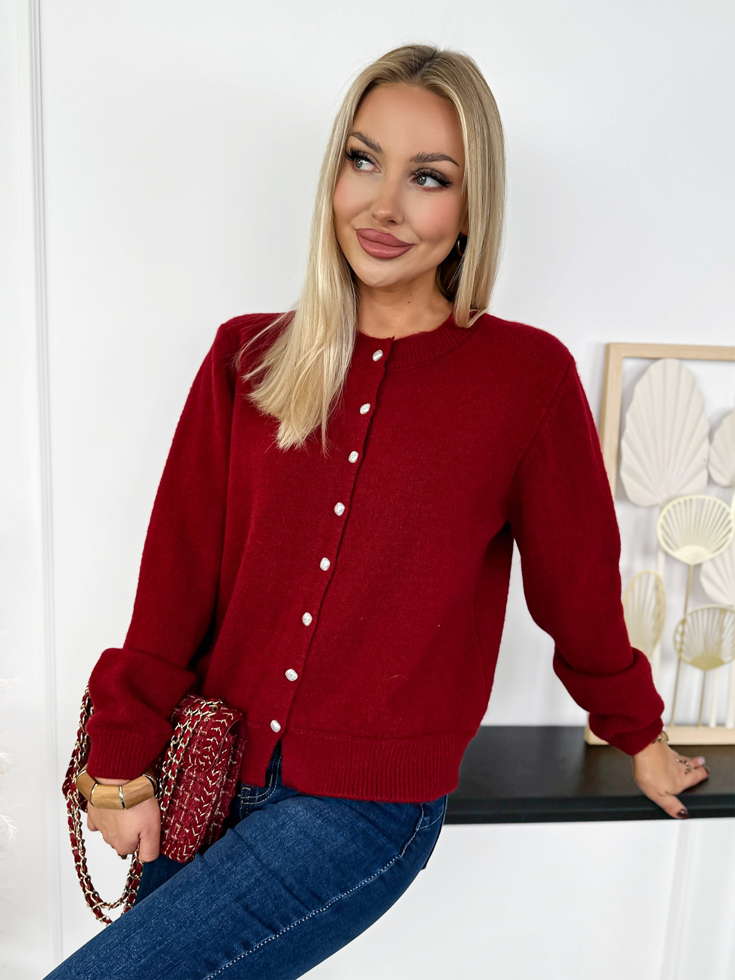 Sweter Fresno Bordowy