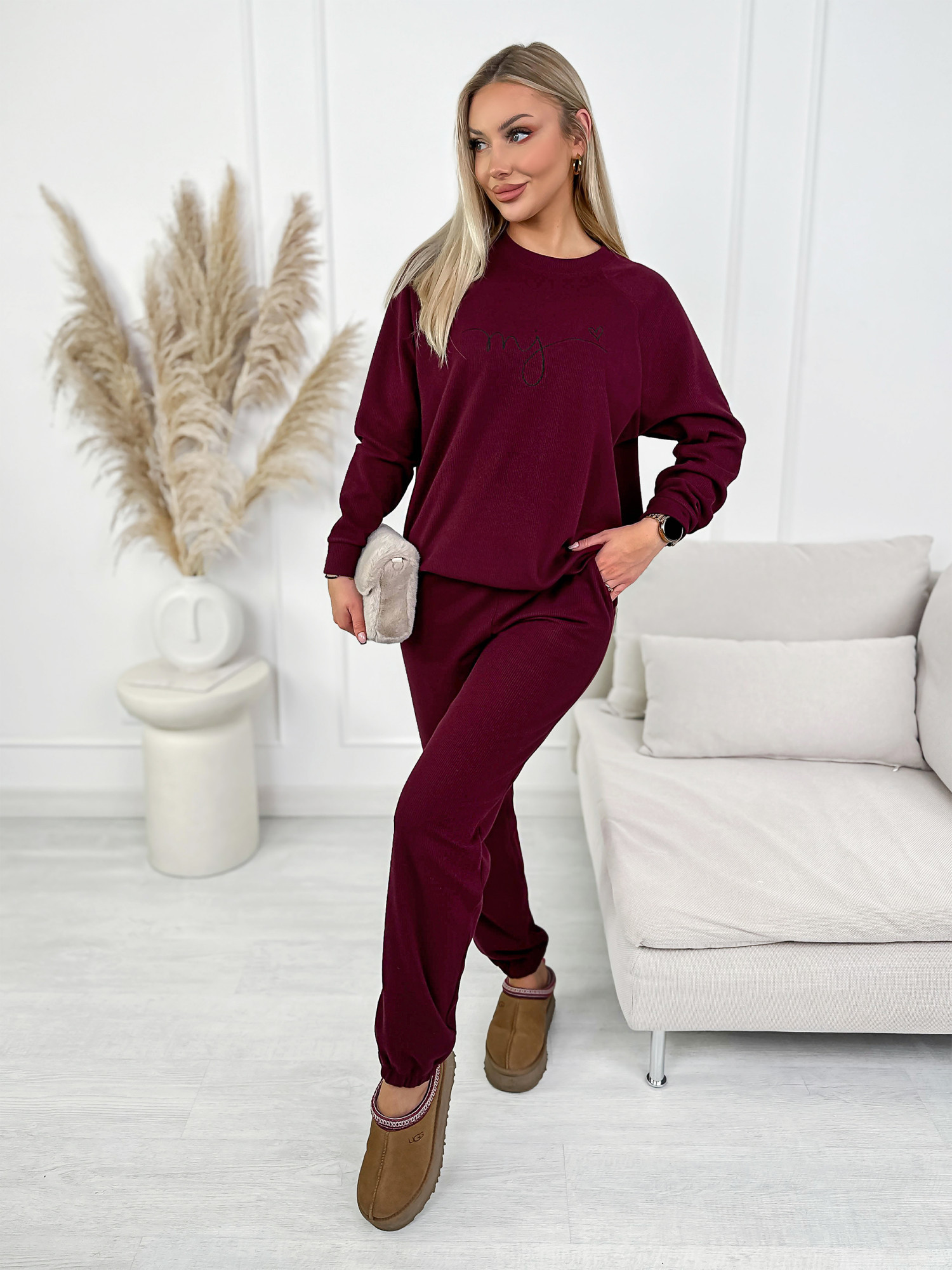 Komplet Dresowy Florino Bordowy