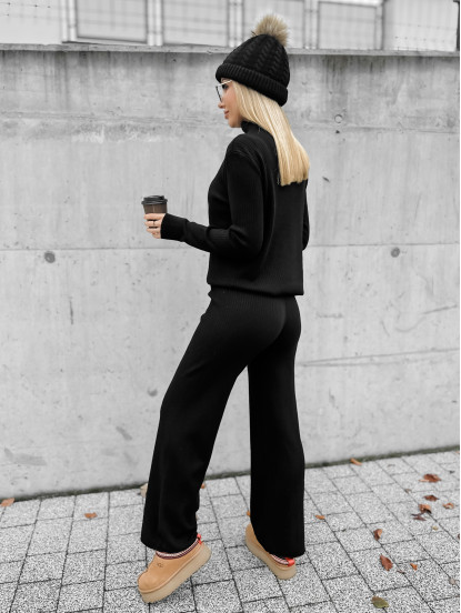 Komplet Sweterkowy Kourtney Czarny Komplet Sweterkowy Kourtney Czarny