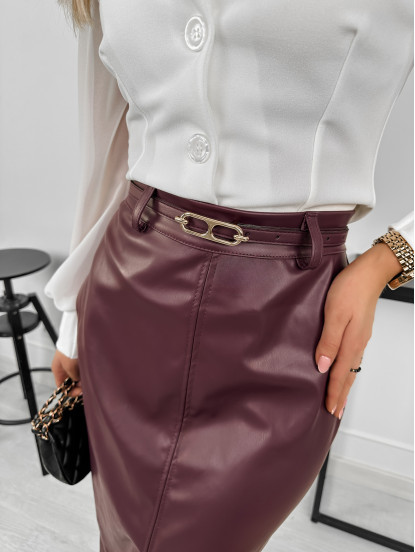 Spódnica Aretusa Eko Skóra Bordowa Spódnica Aretusa Eko Skóra Bordowa