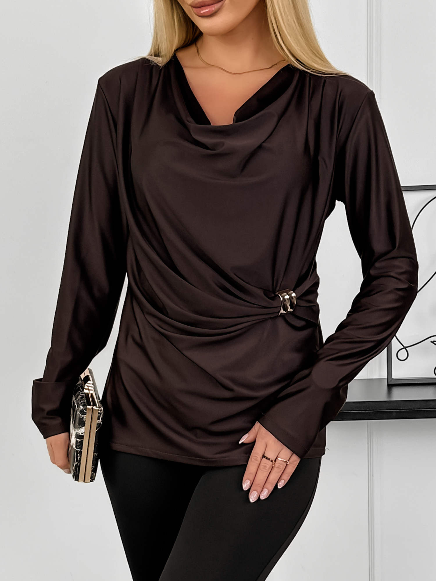 Bluzka Ferrara Czekoladowy Brąz Bluzka Ferrara Czekoladowy Brąz