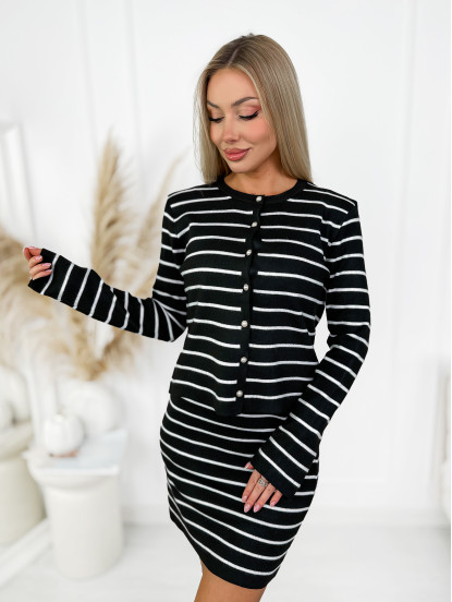 Komplet Sweterkowy Catania Czarny Komplet Sweterkowy Catania Czarny