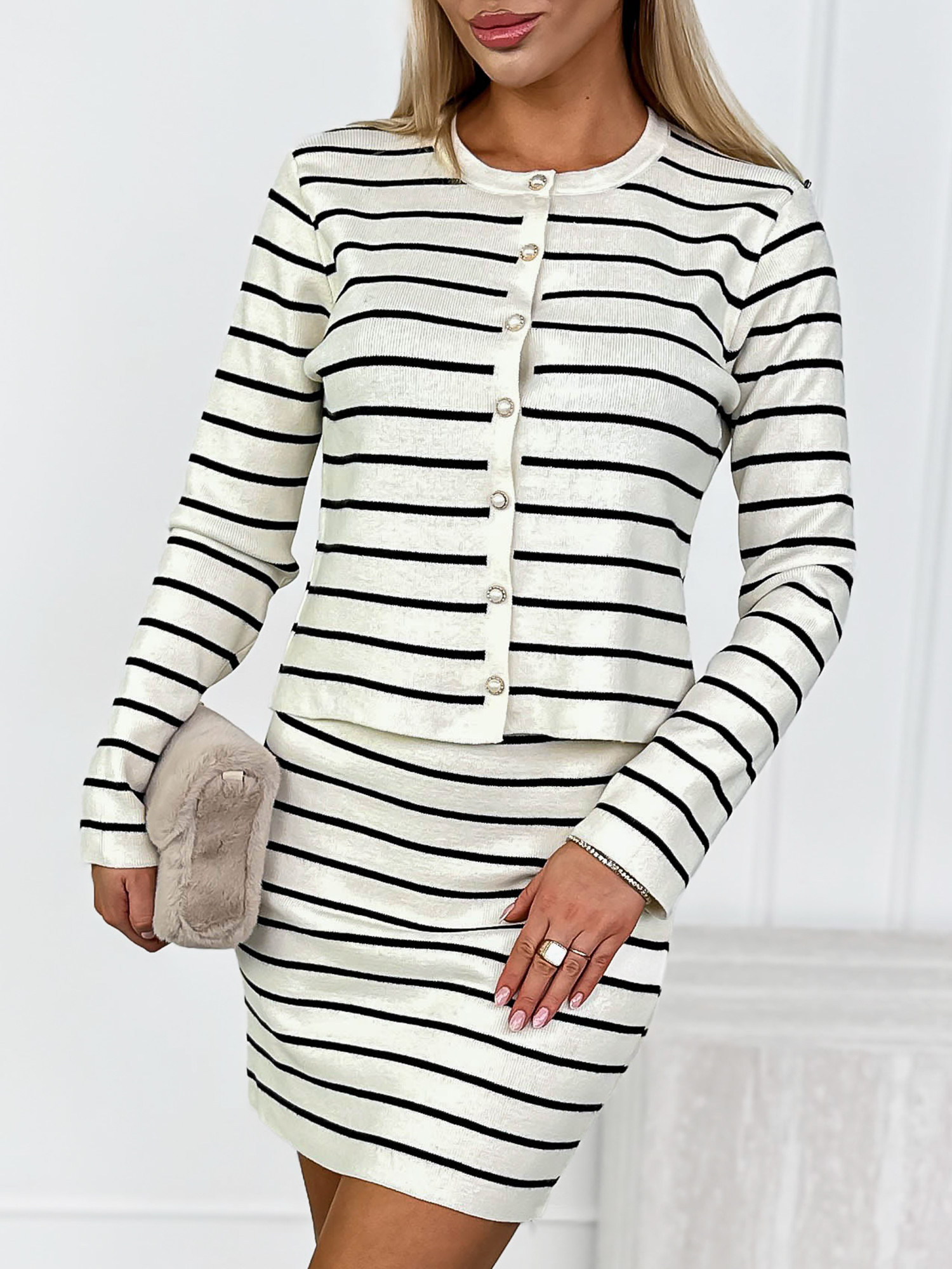 Komplet Sweterkowy Catania Kremowy